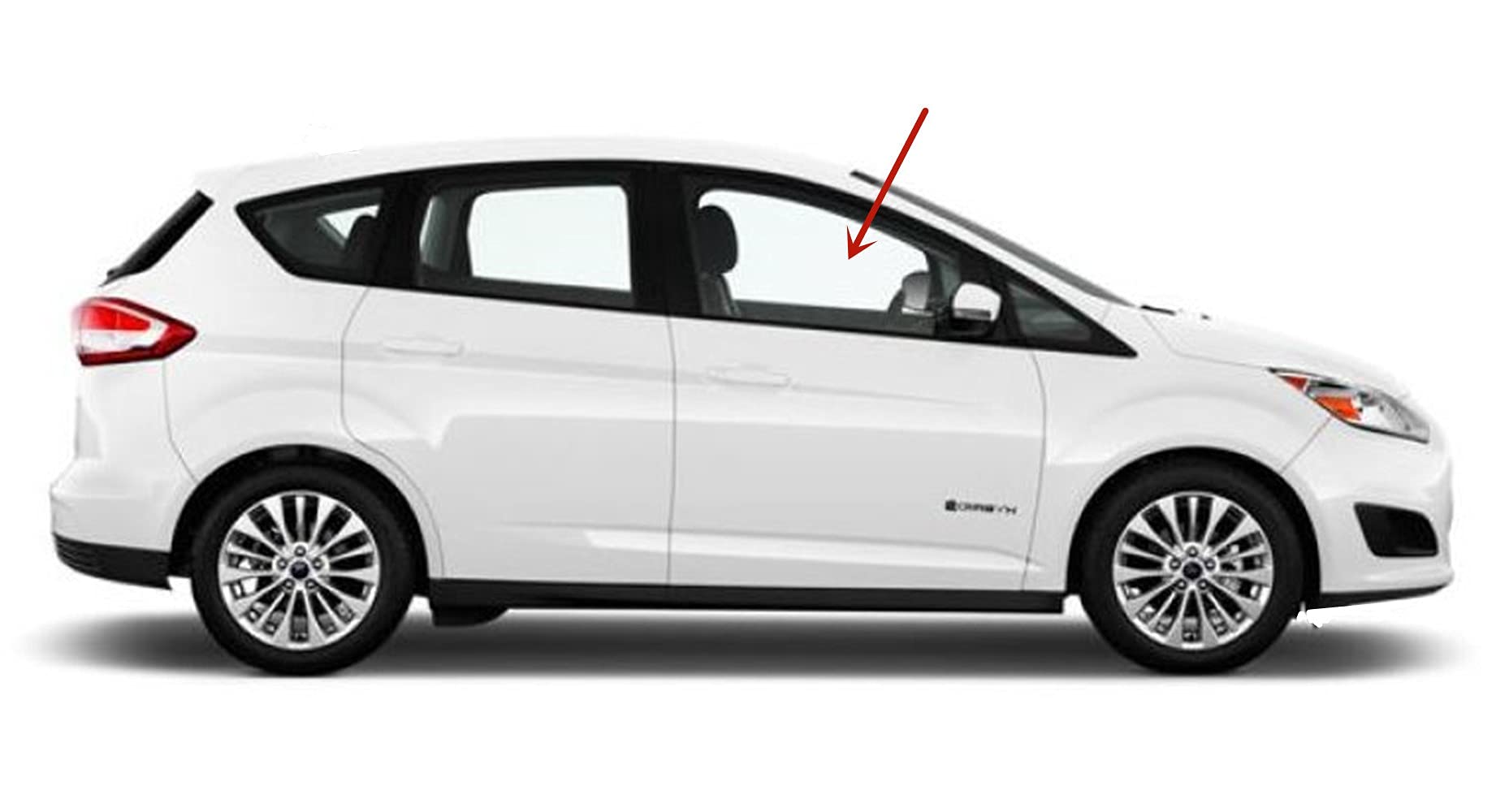 2013-2018 Ford C-MAX Passenger Side Front Door Window Glass Replacement - Right Hand Side OEM Fit - Perfect for Auto Glass Repair & Replacement