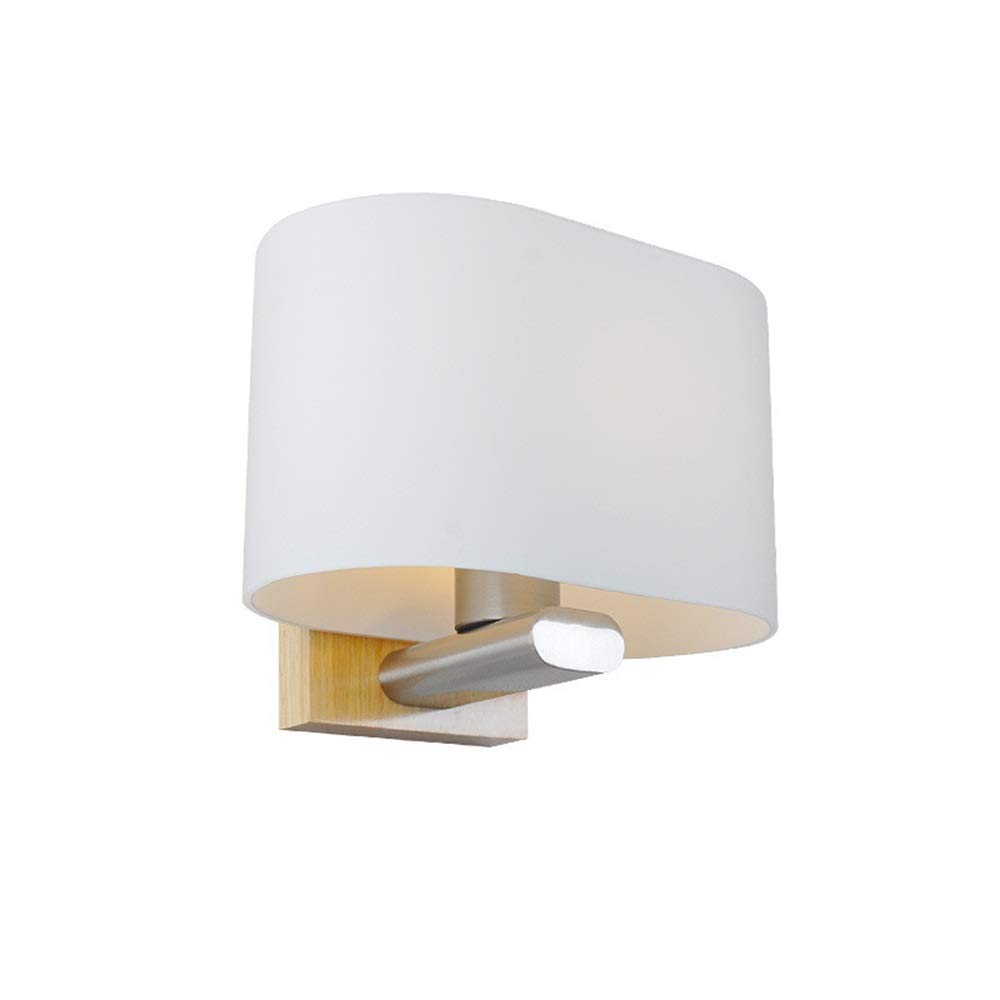 Modern Minimalist LED Wall Lights - Wood & Glass Bedside Lamp for Bedroom, Living Room, Aisle, Porch & Corridor (20x16x14cm) | Warm Ambient Lighting for Home Decor & Relaxation