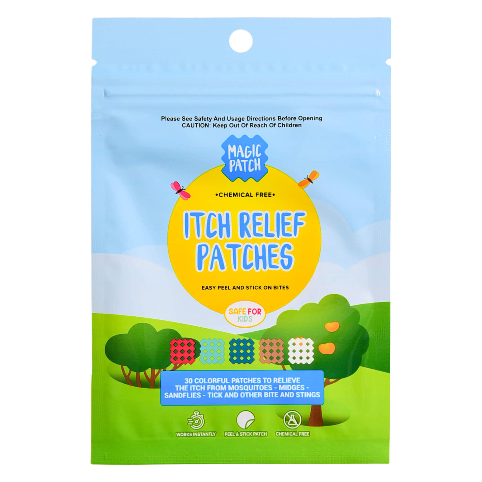 MagicPatch Itch Relief Patches - Natural Bug Bite & Mosquito Bite Soothing Treatment for Kids & Adults | Portable for Travel, Hiking, and Outdoor Activities