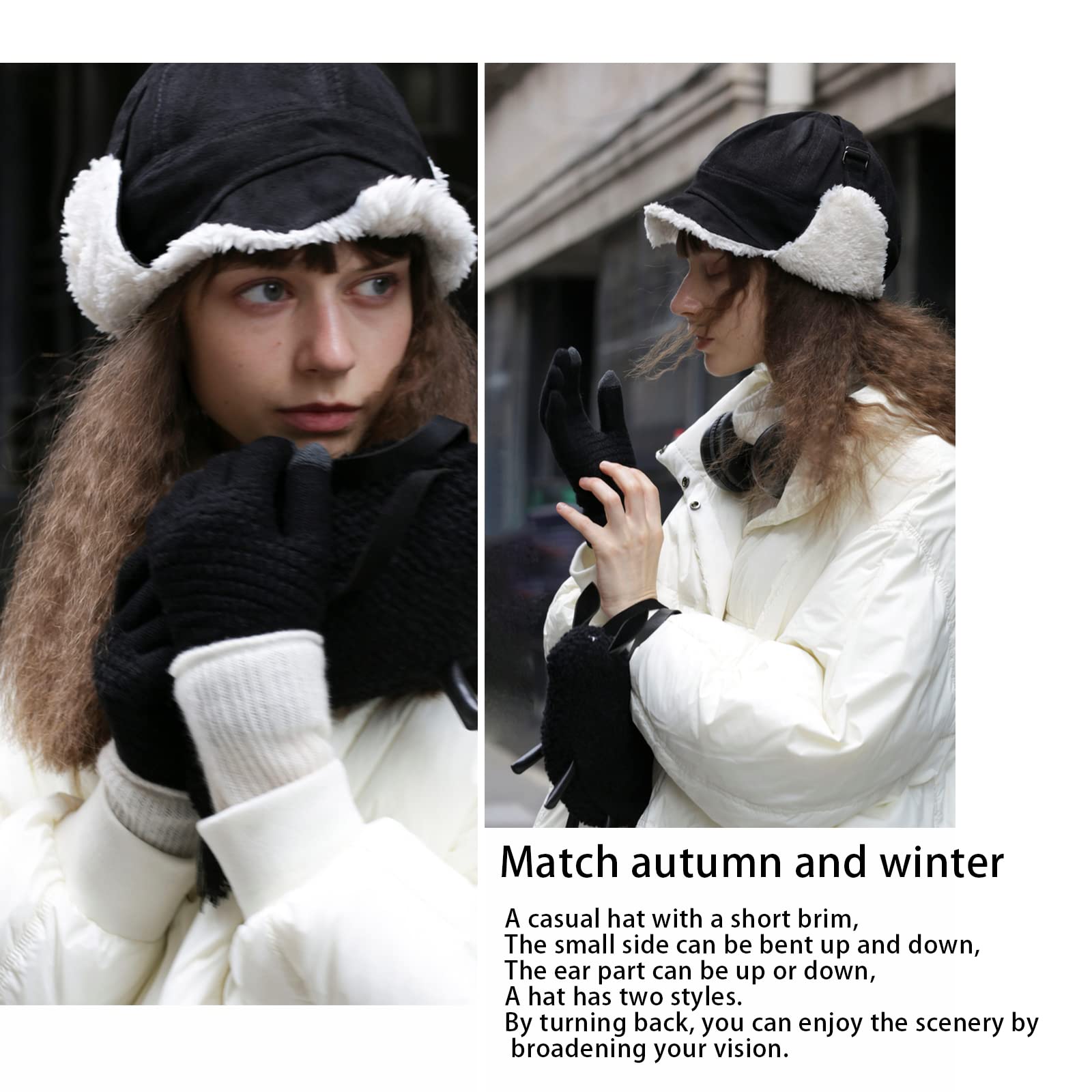 Croogo Unisex Fleece Winter Trapper Hat - Warm Ski Trooper Hat with Ear Flaps & Visor - Russian Ushanka Style for Men & Women - Perfect for Skiing, Snowboarding & Cold Weather Outdoor Activities