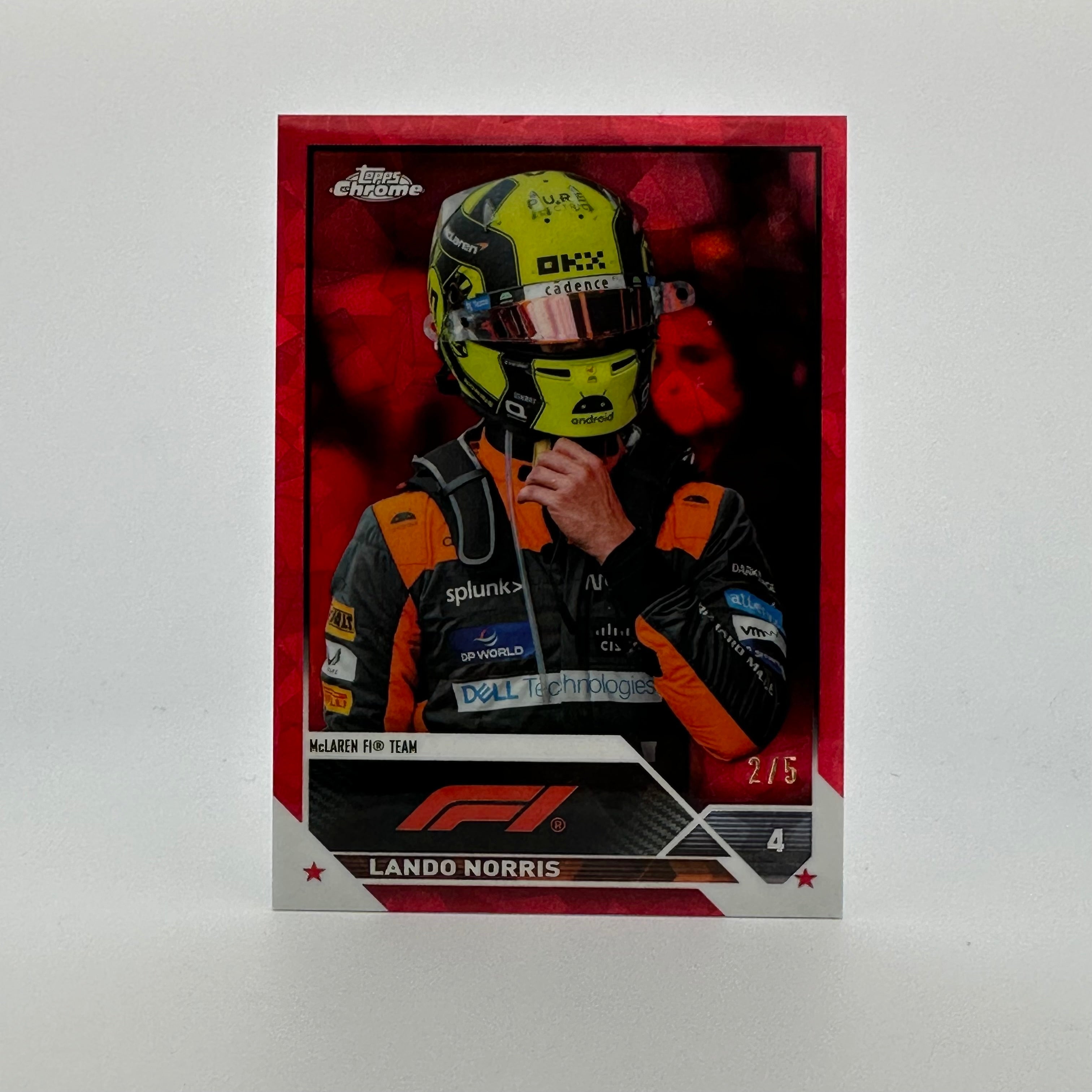 2023 Topps Chrome Sapphire Lando Norris #26 Red F1 Racing Card - Perfect for Collectors, Fans & Sports Memorabilia Enthusiasts