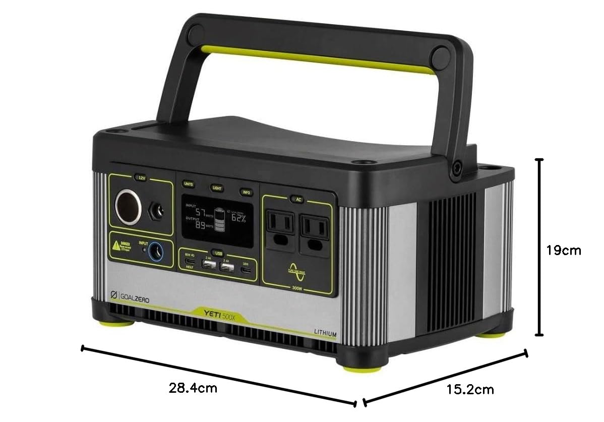 Goal Zero Yeti 500X Portable Power Station - 505Wh Lithium Battery Solar Generator for Camping, RV, Emergency Backup & Outdoor Adventures