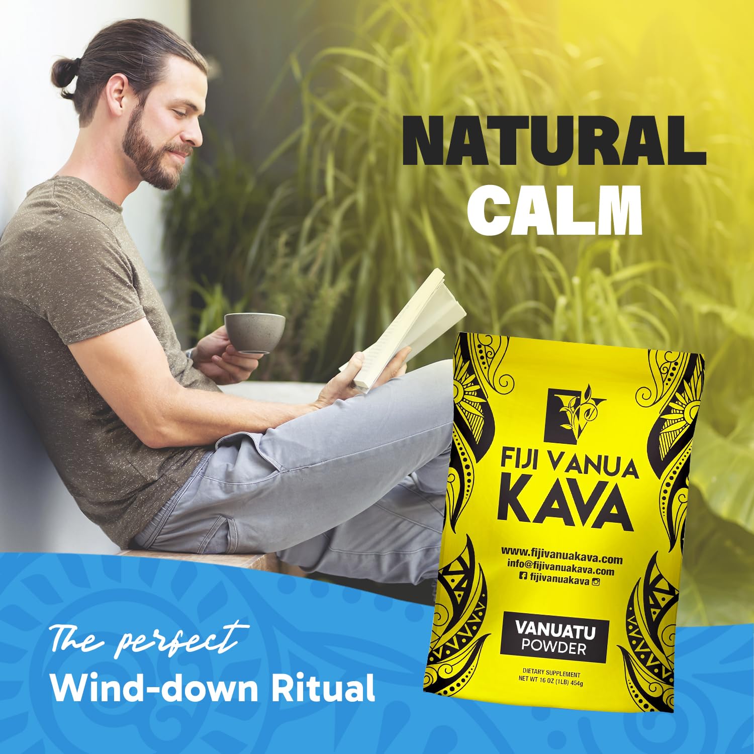 Premium Noble Kava Root Powder - Pure Sun-Dried Lateral Roots, High Kavalactones Content, Medium Grind for Easy Preparation (16oz/1lb) - Relaxation & Stress Relief, Traditional Ceremonial Drink, Natural Sleep Aid