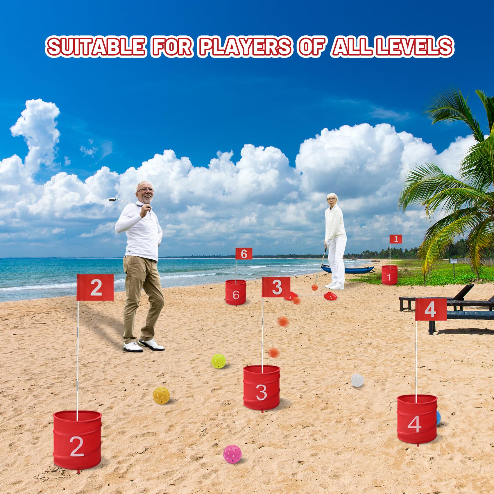**Premium 6-Hole Golf Bucket Yard Game Set with Balls & Flag – Portable Outdoor & Indoor Golf Course for Adults & Family – Perfect for Lawn, Park, Beach, Camping, Hotel & Backyard Fun**