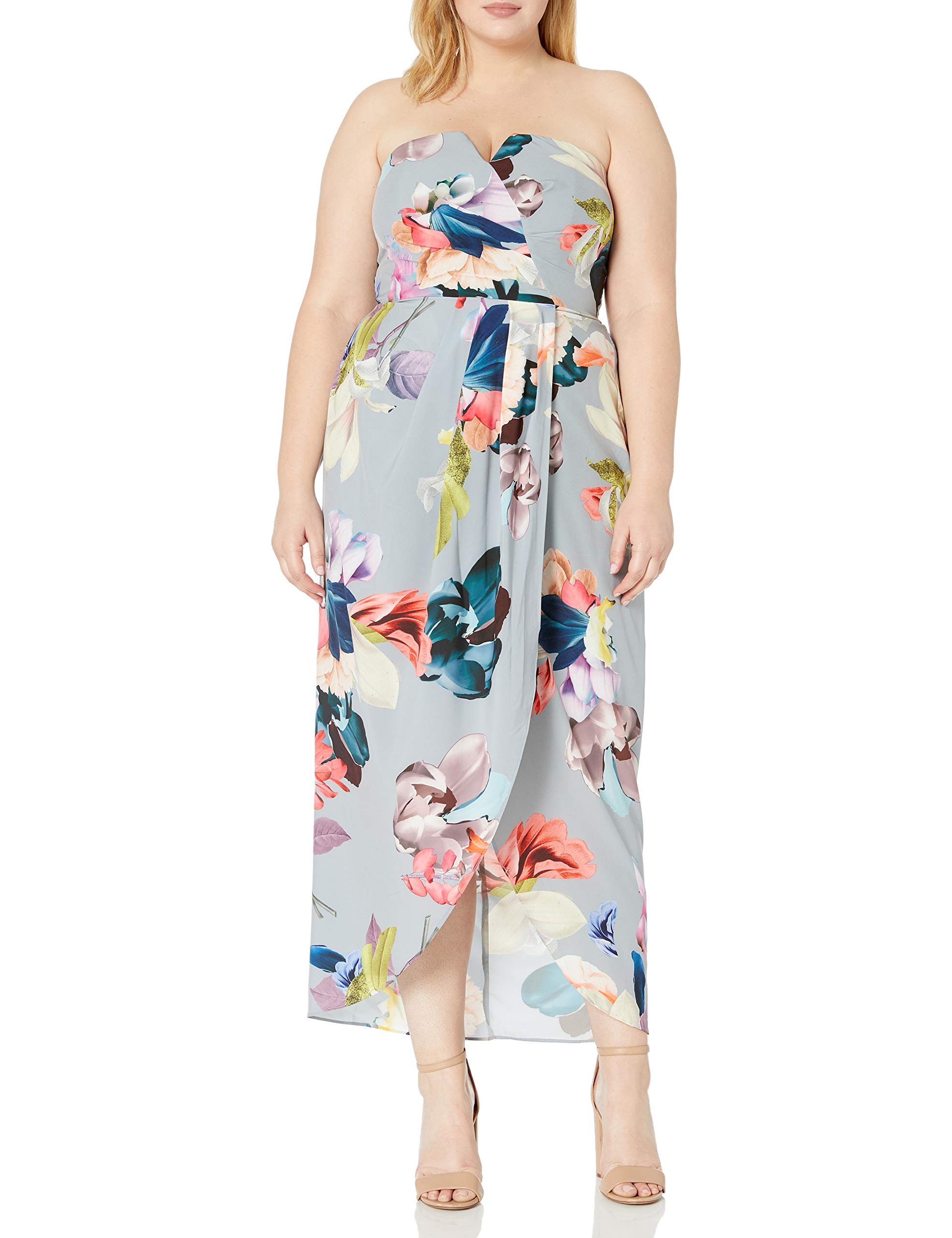 Elegant Women's Strapless Pleated Faux Wrap Dress - Perfect for Weddings, Parties & Special Occasions