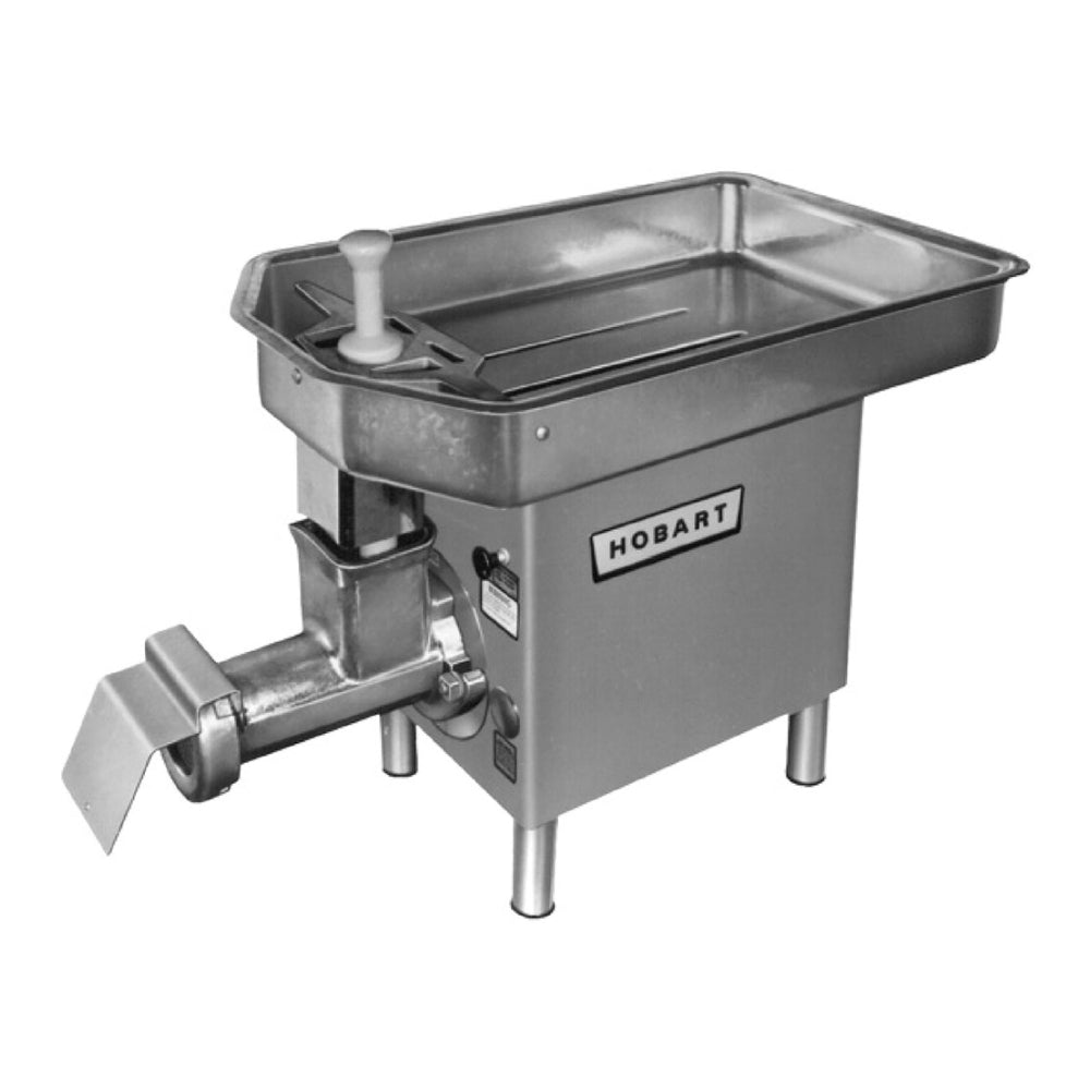 Used Hobart 4732 #32 Commercial Meat Grinder - Heavy Duty 208V 3 Phase with Feed Pan & Stand | Perfect for Butcher Shops, Restaurants & Food Processing