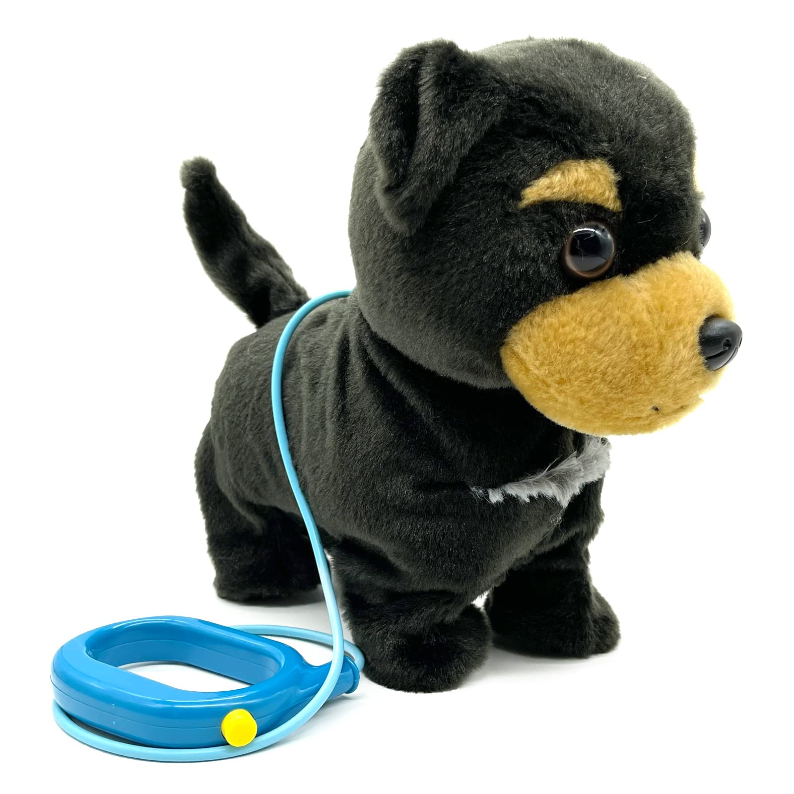YH YUHUNG Remote Control Walking & Barking Toy Dog - Interactive Animated Stuffed Puppy with Leash for Kids, Perfect Gift (Black) - Great for Indoor Play, Birthday Presents & Pet Lovers