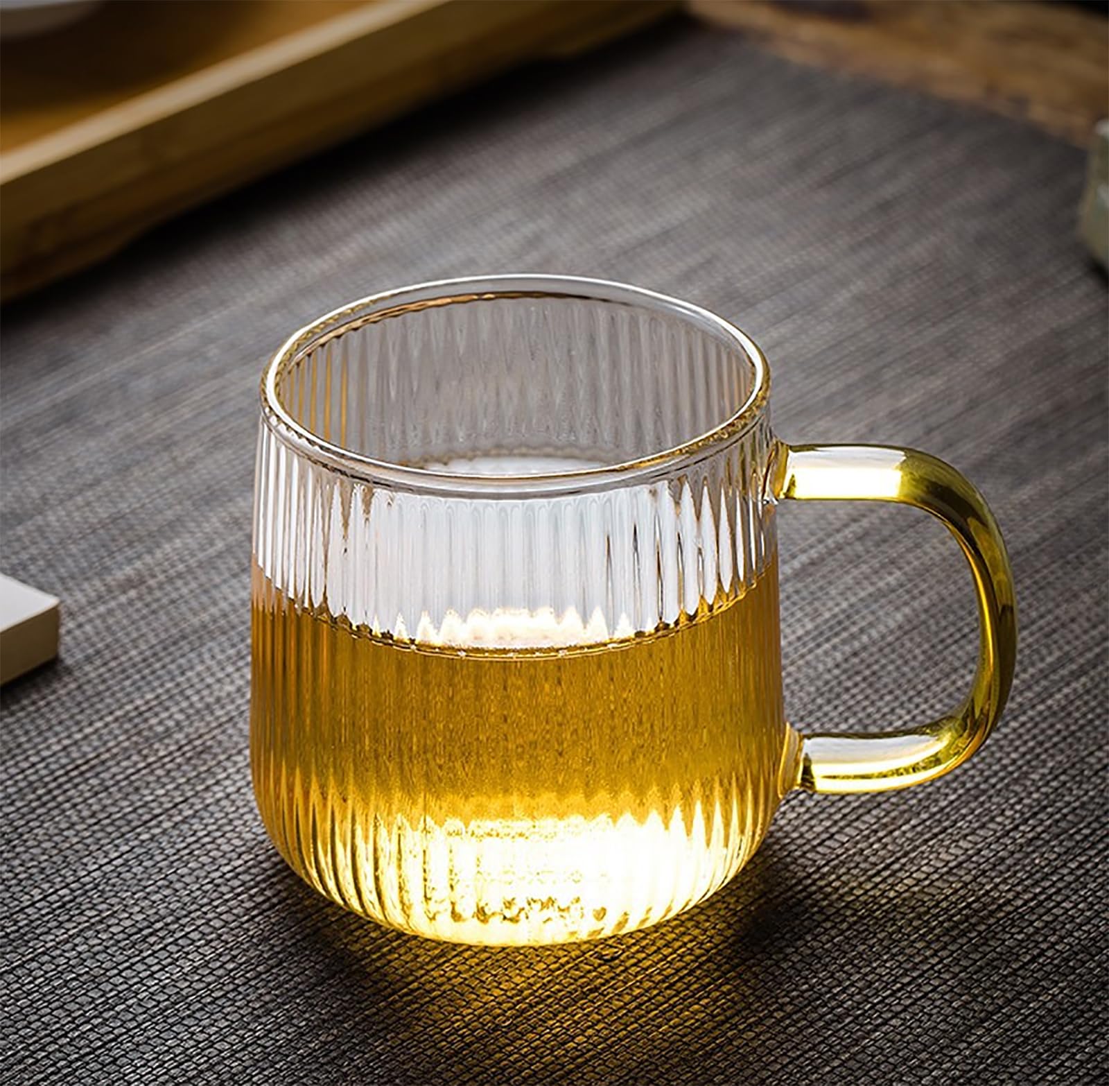 4-Piece Glass Coffee Cup Set with Handle - Perfect for Iced Coffee & Tea Bar