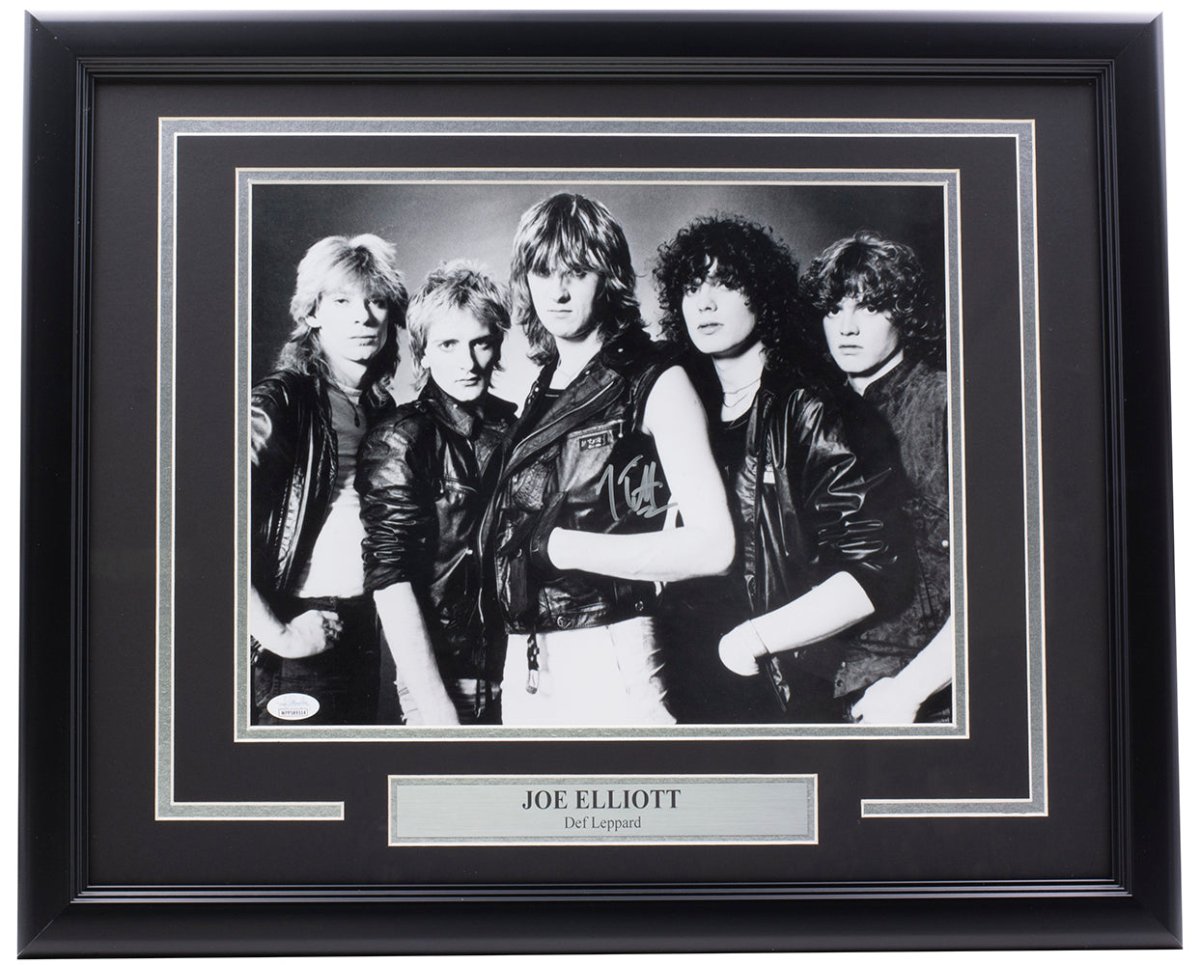 Joe Elliott Autographed Framed 11x14 Def Leppard Black & White Photo with JSA COA - Perfect for Music Memorabilia Collection & Rock Fan Gift Idea