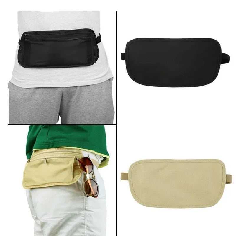 Sport Running Waist Bag - Invisible Travel Waist Pack with Hidden Security Wallet for Passport & Money - Perfect for Jogging, Hiking & Air Travel