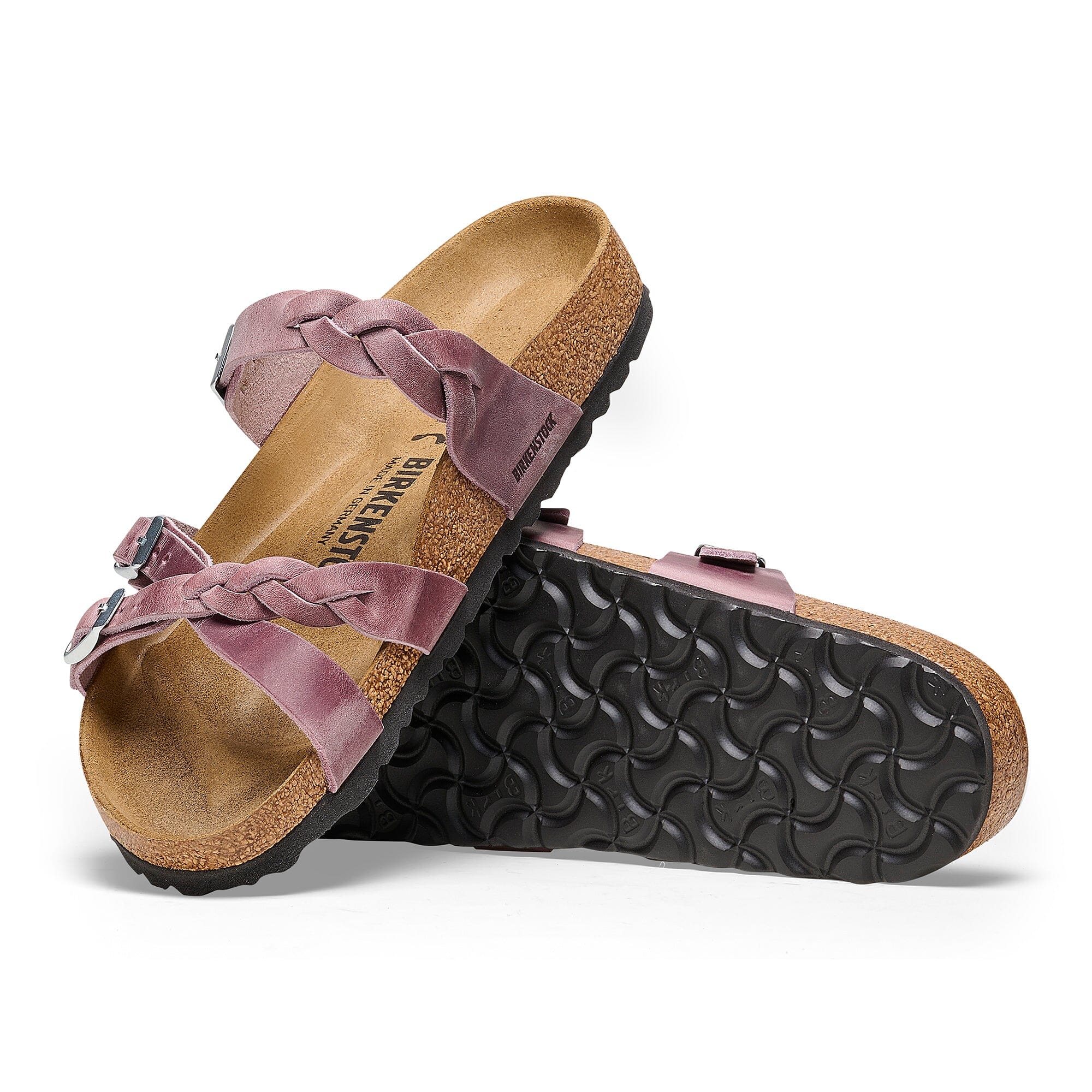 BIRKENSTOCK Franca Braided Leather Sandals for Women - Comfortable Oil Leather Slides with Arch Support | Perfect for Beach, Vacation & Summer Outfits
