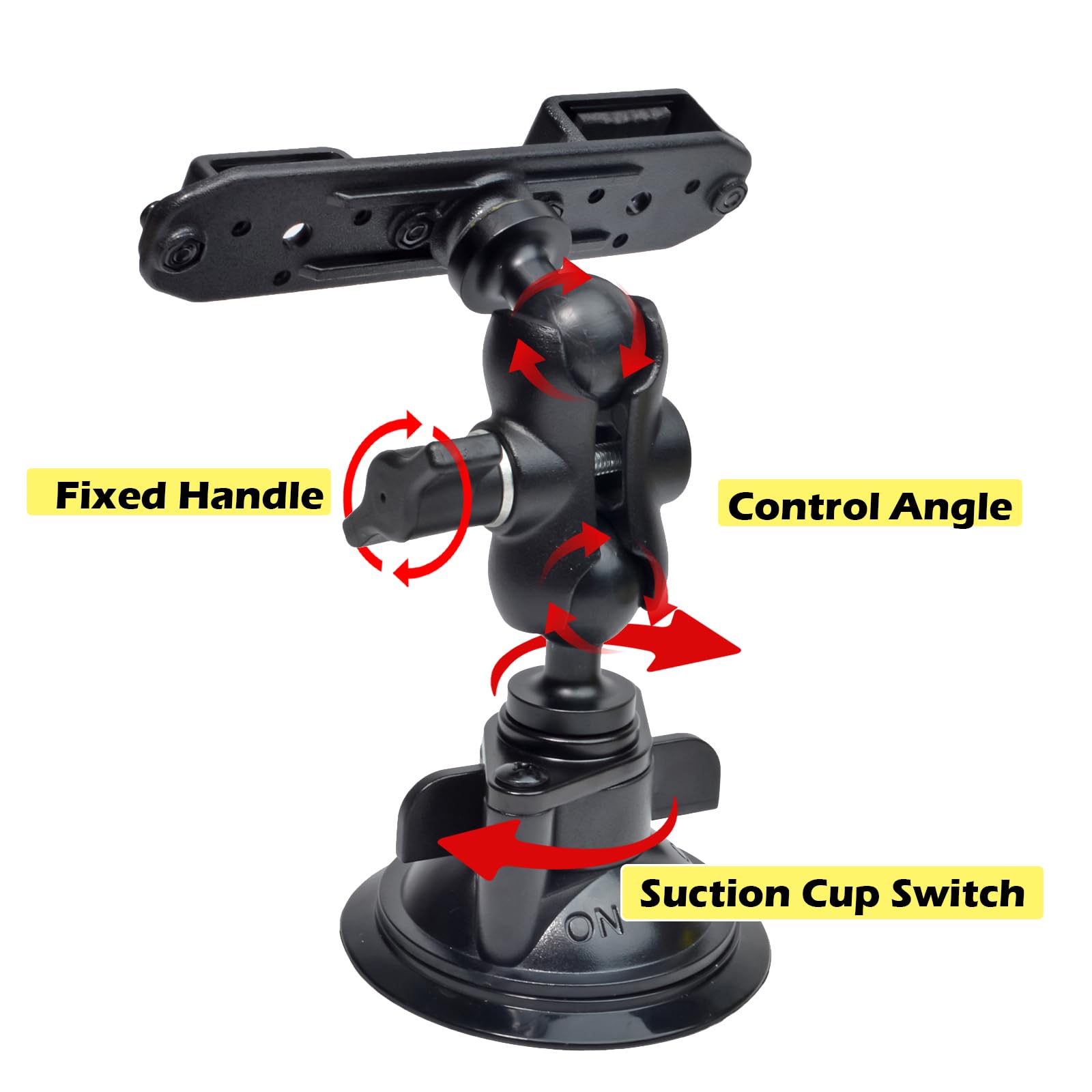 HYSHIKRA Handheld Radio and Mic Mount - Universal Walkie-Talkie Holder with Strong Suction Cup & Sticky Gel Pad for Car Windshield/Dashboard - Compatible with Baofeng UV5R, Motorola Talkabout, Midland, Cobra, Yaesu Two Way Radios - Perfect for Road Trips, Camping & Outdoor Adventures