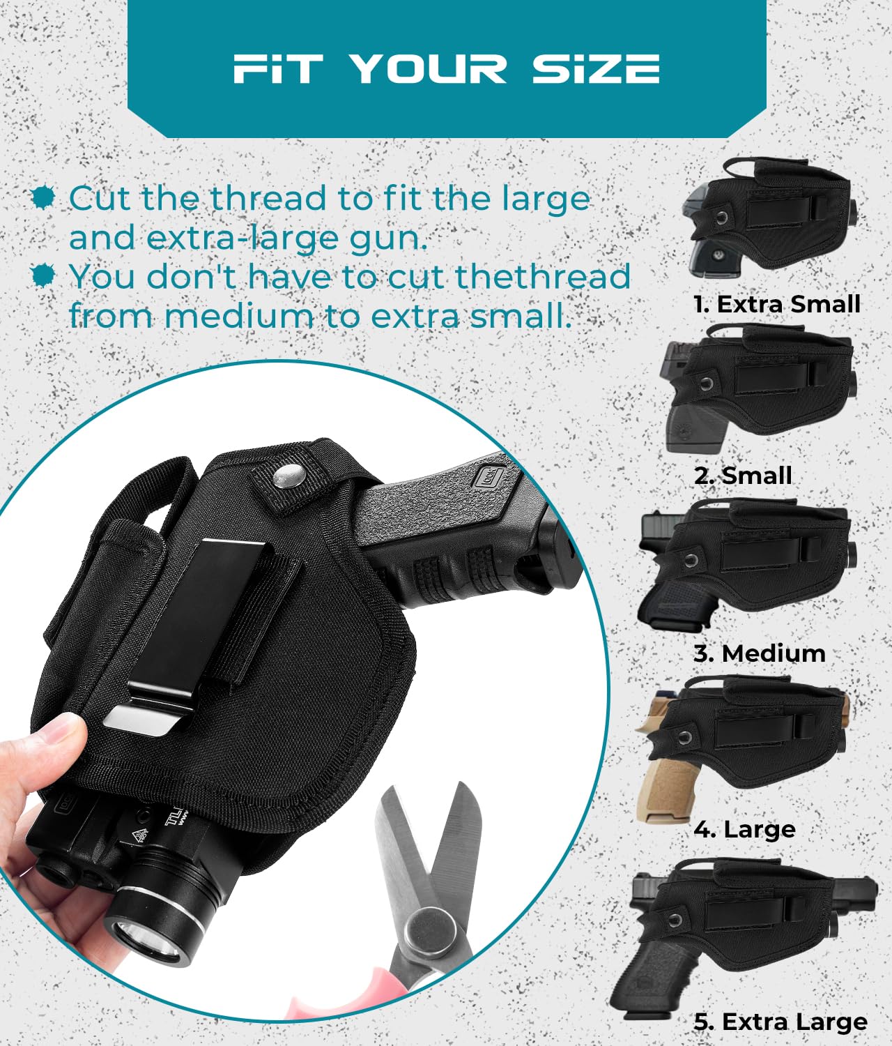 Best Gun Holster with Laser & Light - IWB/OWB Concealed Carry Pistol Holster with Mag Pouch - Fits 9mm, .380, .45ACP - Compatible with Glock, S&W, Sig Sauer - for Men & Women (Left/Right Hand) - Perfect for Range Training, Tactical Use & Everyday Carry