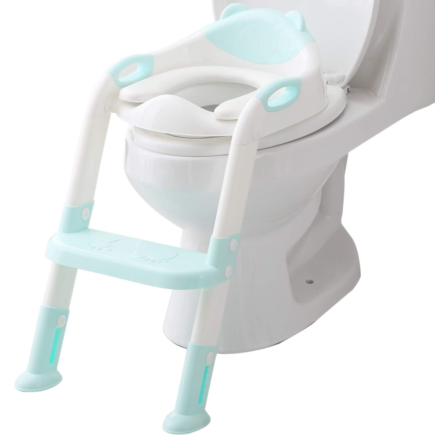 Fedicelly Potty Training Seat Ladder for Toddlers - Adjustable Toilet Trainer for Boys & Girls (Blue) - Kids Step Stool for Bathroom Safety & Independence - Perfect for Home, Daycare & Travel Use