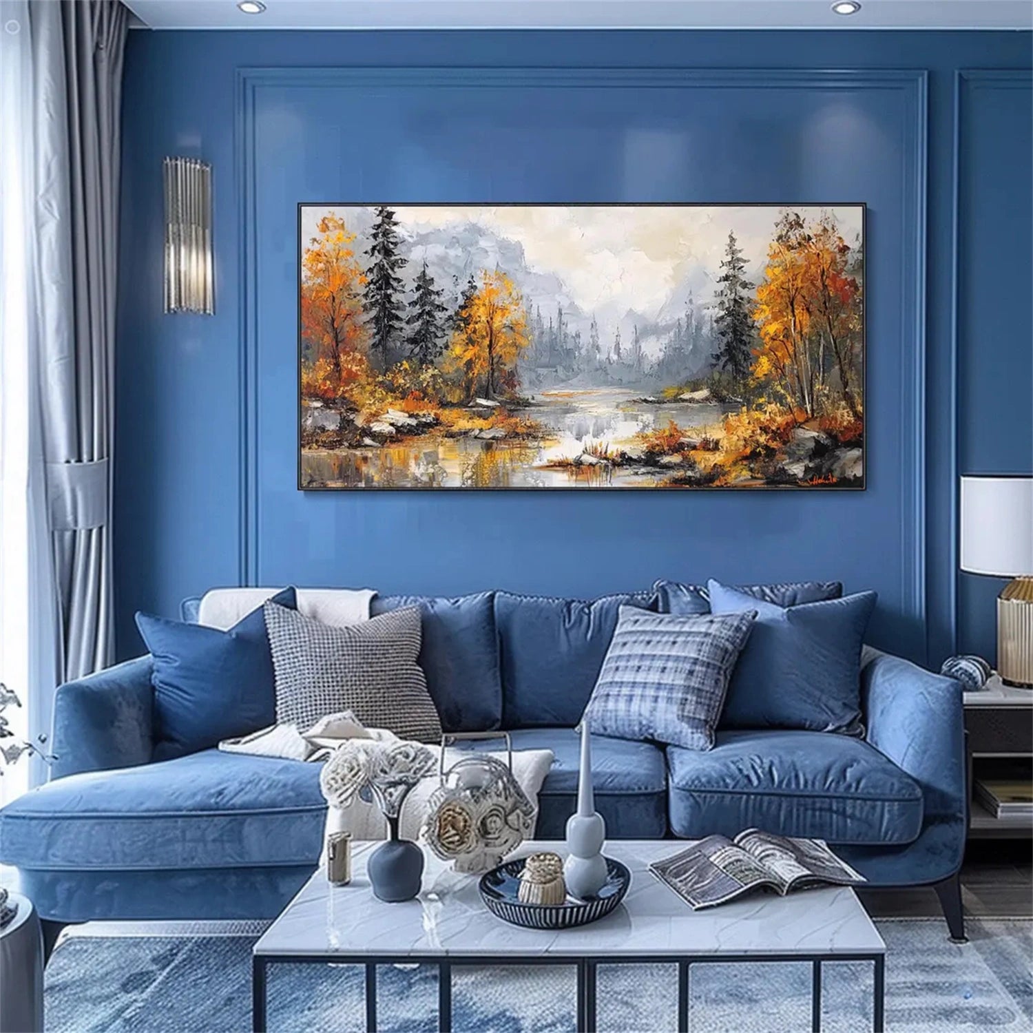 Flower and Tree Painting #FT148 - Handmade Canvas Art for Home Decor, Living Room, Bedroom & Office Wall Art