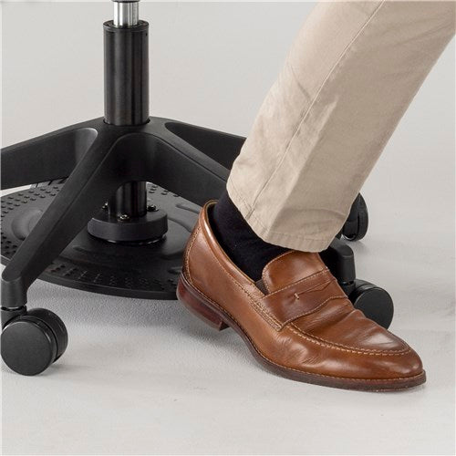 Safco 3438BL Vinyl Lab Stool - Adjustable Saddle Seat for Laboratories, Classrooms & Workstations | Ergonomic Design for Comfort & Support
