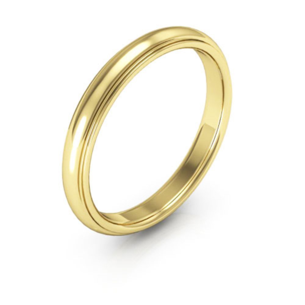 14K Yellow Gold Wedding Bands for Men and Women - 3mm Half Round Edge Comfort Fit Rings for Everyday Wear & Special Occasions