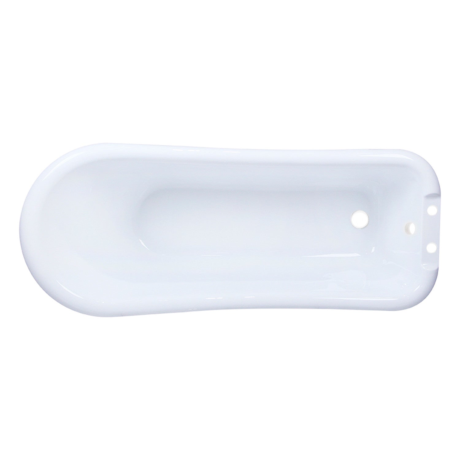 Aqua Eden 67-Inch Acrylic Classic Flat Rim Single Slipper Clawfoot Bathtub with 7-Inch Faucet Drillings - Glossy White & Polished Chrome | Freestanding Soaking Tub for Vintage Bathroom, Spa Retreat, or Luxury Master Bath