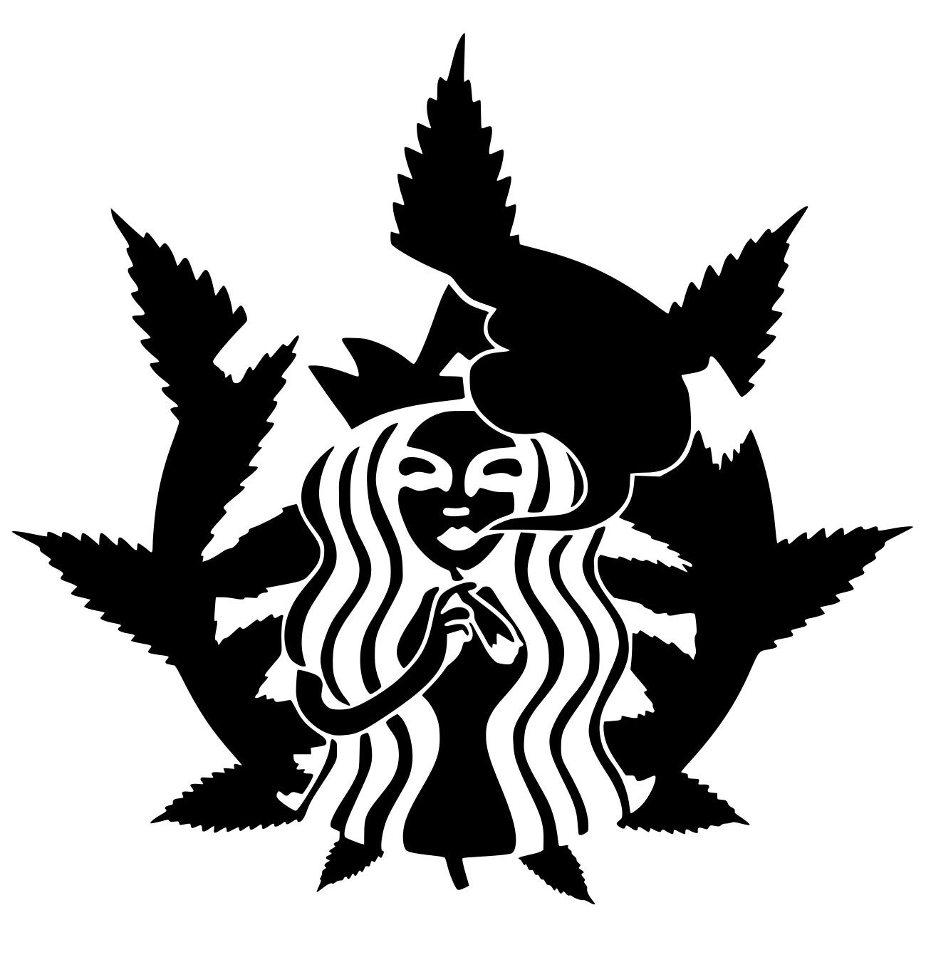Premium Matte Black Cannabis Meets Coffee Queen Vinyl Decal Sticker - 5.5 Inch Car, Truck, SUV, Van, Wall, Window & Laptop Decoration - Perfect for Stoner Aesthetic, Coffee Lovers & Vehicle Customization