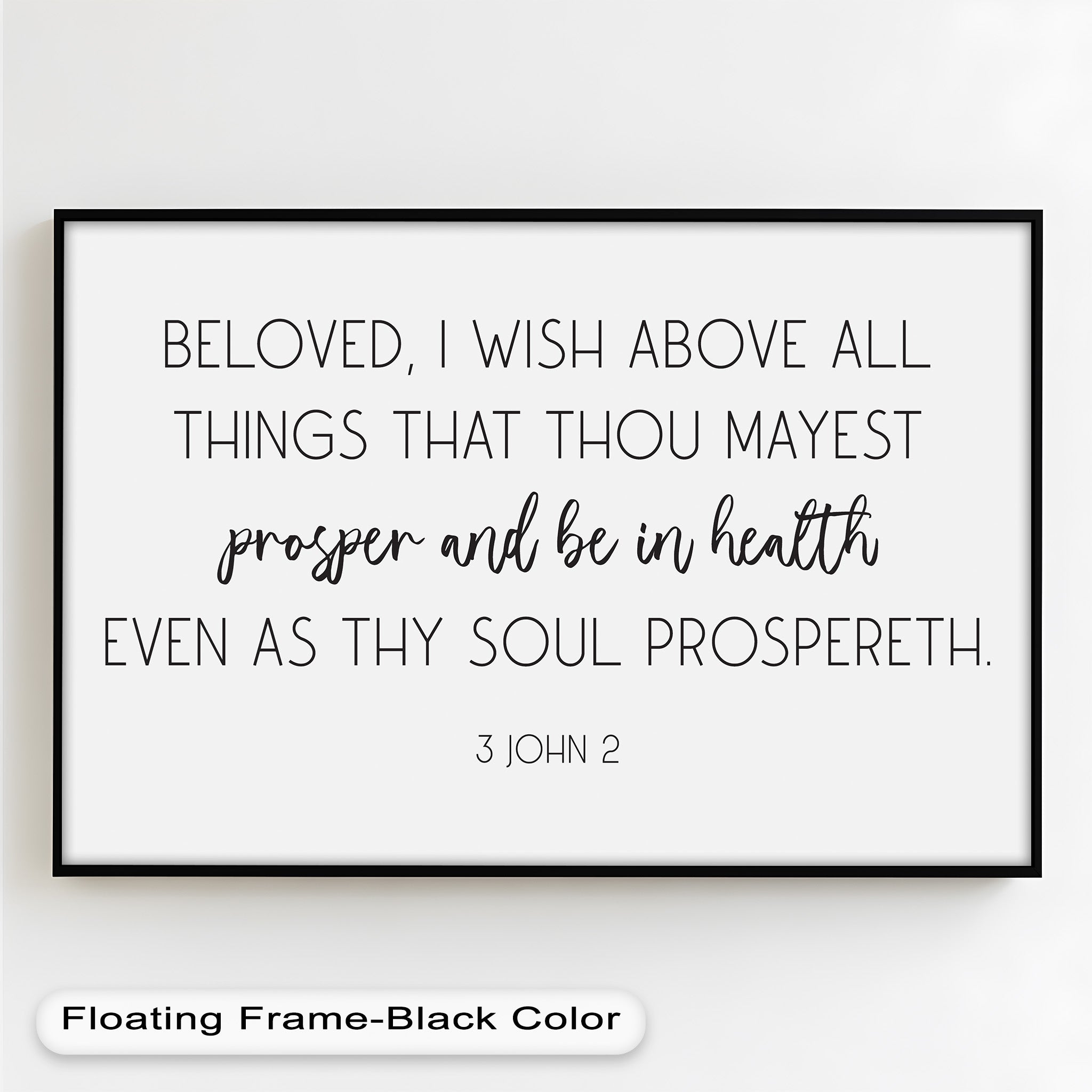 3 John 2 Bible Verse Wall Art - Christian Scripture Oil Painting for Home Decor & Church Gifts