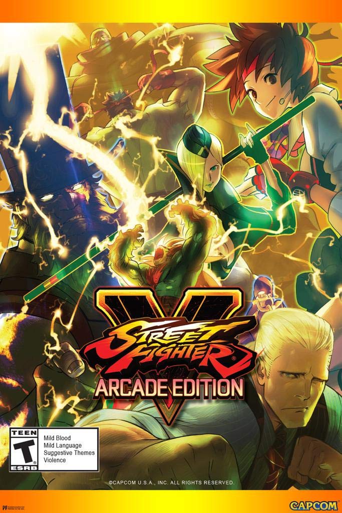 Street Fighter V Arcade Edition Laminated Poster - 16x24 Inch Classic Fighting Game Wall Art by CAPCOM | Perfect for Gamers, Man Caves & Gaming Room Decor