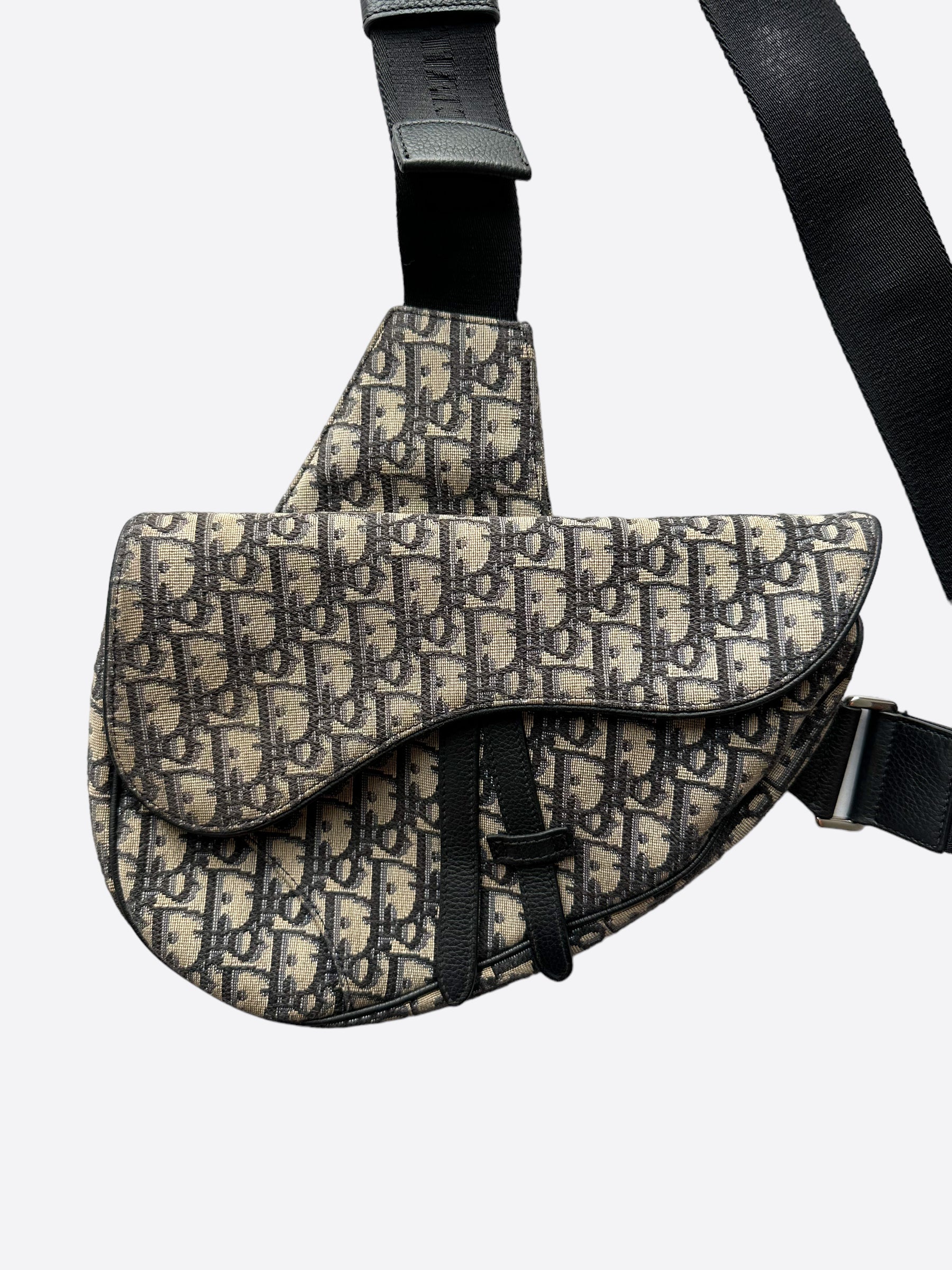 Dior Beige Oblique Saddle Bag for Women - Luxury Designer Crossbody Handbag | Perfect for Date Night, Parties & Everyday Use