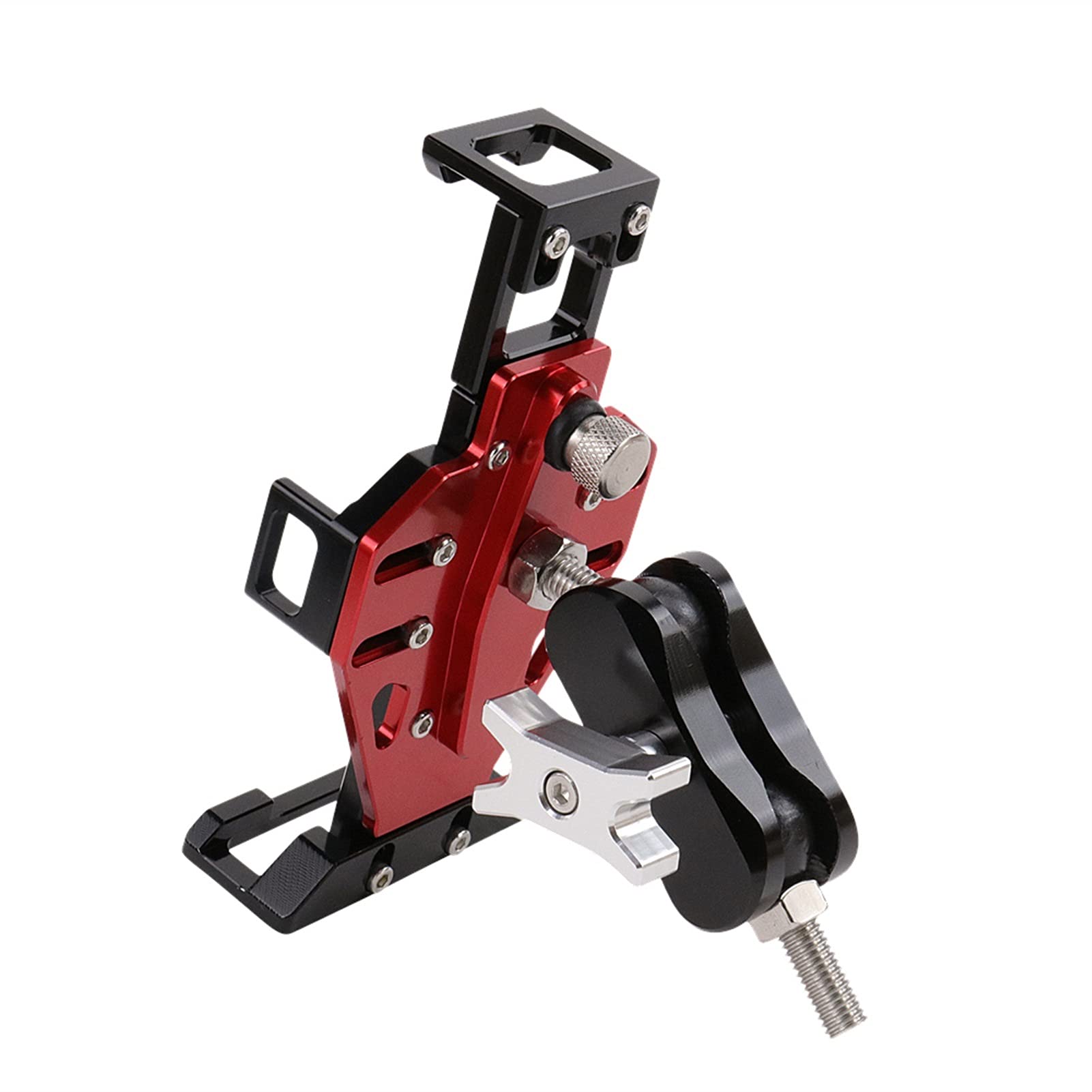 KAAGGF Universal Motorcycle Phone Mount Holder - Compatible with Electric Scooters, Off-Road Vehicles, Monkey Bikes & Most Motorcycles (Red) - Perfect for GPS Navigation & Adventure Riding
