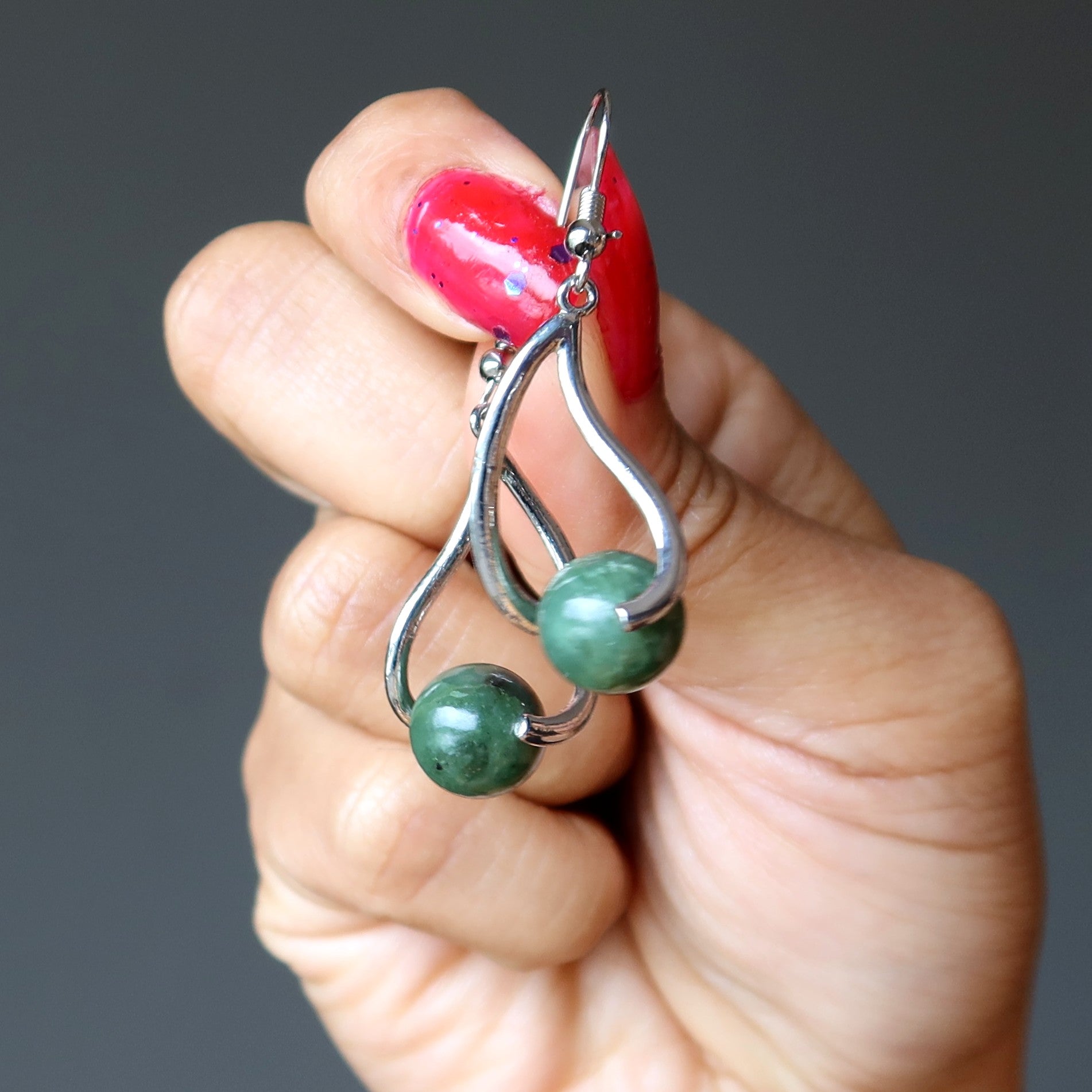 Elegant Jade Earrings - Genuine Deep Green Nephrite Stone Jewelry for Women | Perfect for Weddings, Parties & Special Occasions