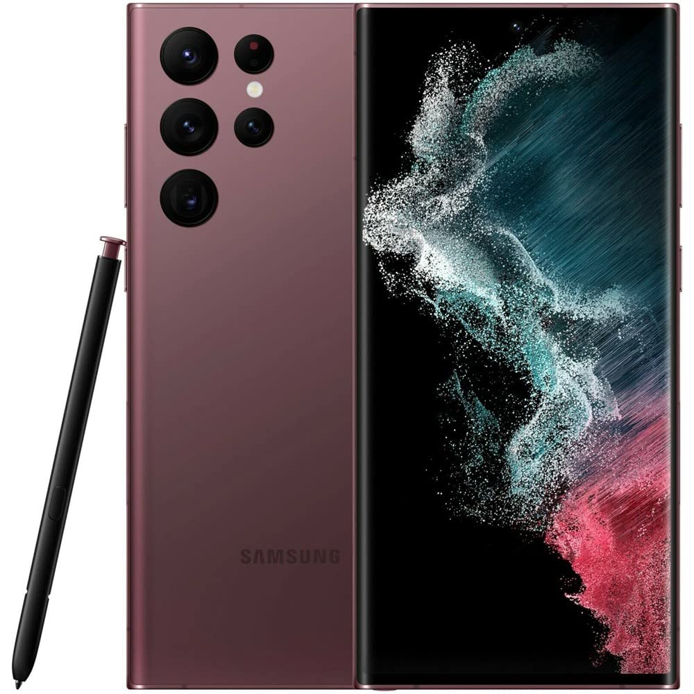 SAMSUNG Galaxy S22 Ultra 5G Unlocked Smartphone 512GB Burgundy - US Version (Renewed) | Premium Android Phone for Business, Photography & Gaming