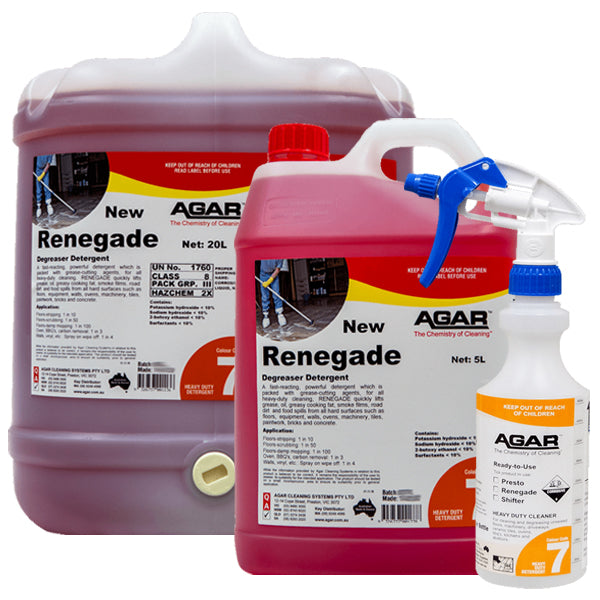 Agar Renegade Degreaser Detergent - Powerful Cleaner for Mud, Oil Films & Grease | Ideal for Automotive, Industrial & Household Cleaning