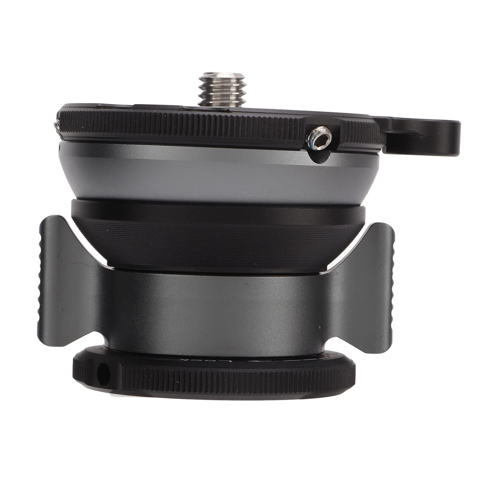 Professional Aluminum Alloy Tripod Leveling Base with Bubble Level - 1/4” & 3/8” Thread Camera Tripod Head - Compatible with Nikon, Sony DSLR & Camcorders - Perfect for Landscape Photography, Video Shooting & Studio Work