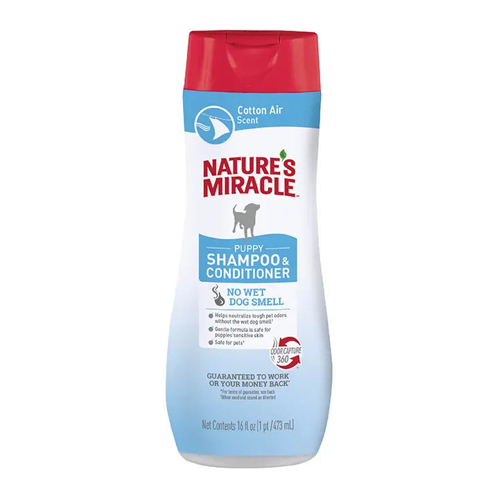 Nature’s Miracle 4-in-1 Puppy Shampoo & Conditioner - Cotton Breeze Scent | Gentle Cleansing for Soft Fur & Healthy Skin | Perfect for Bath Time & Grooming