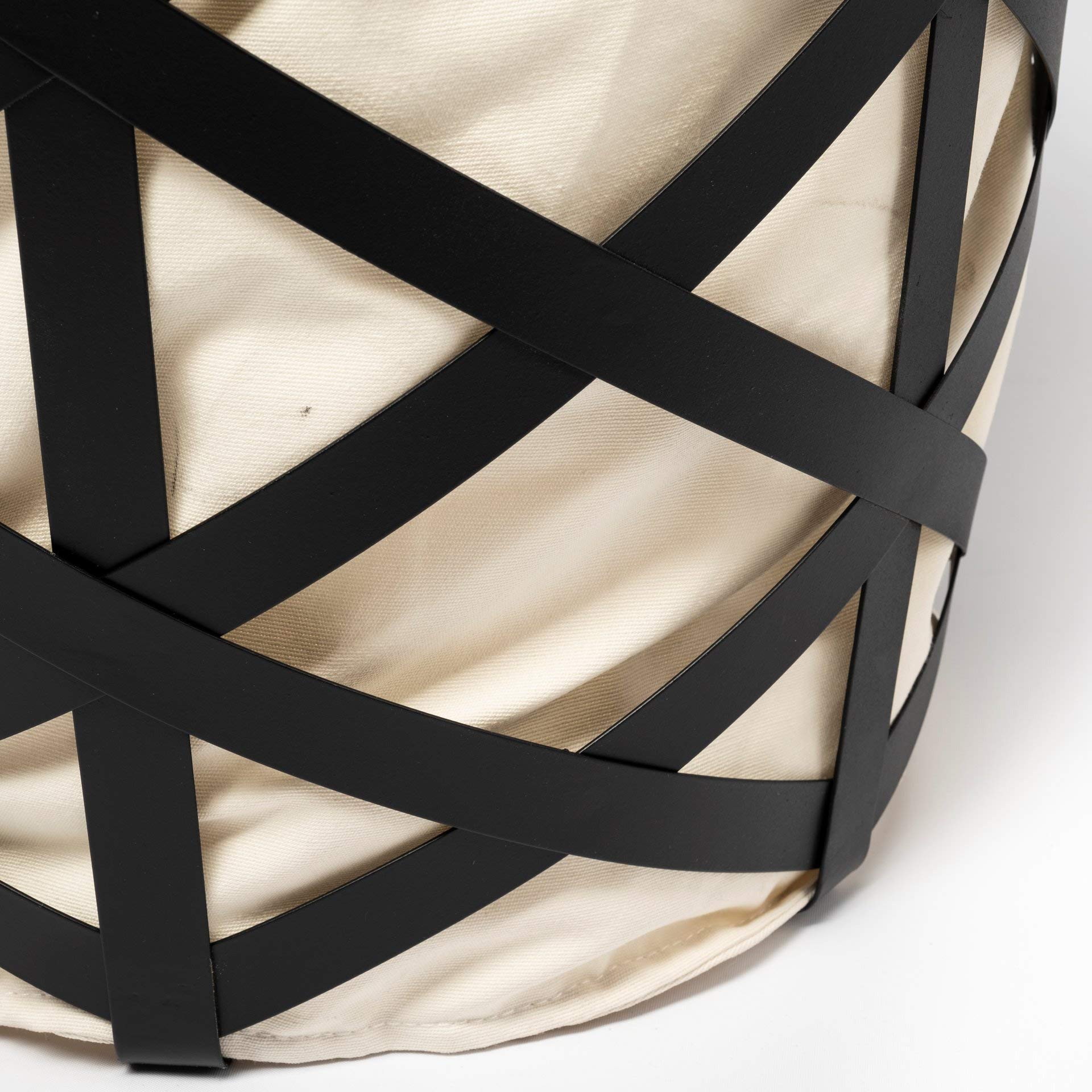 Liya Black Metal Basket with Cream Fabric Liner - Stylish Storage Organizer for Home, Office, Bathroom & Nursery Decor