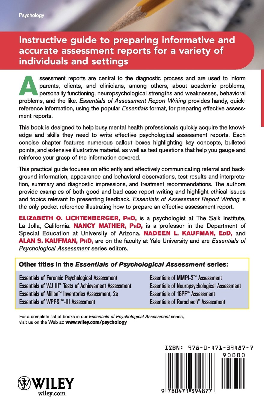 Essentials of Assessment Report Writing - Professional Guide for Educators & Psychologists | Improve Report Writing Skills for School, Clinical & Workplace Evaluations