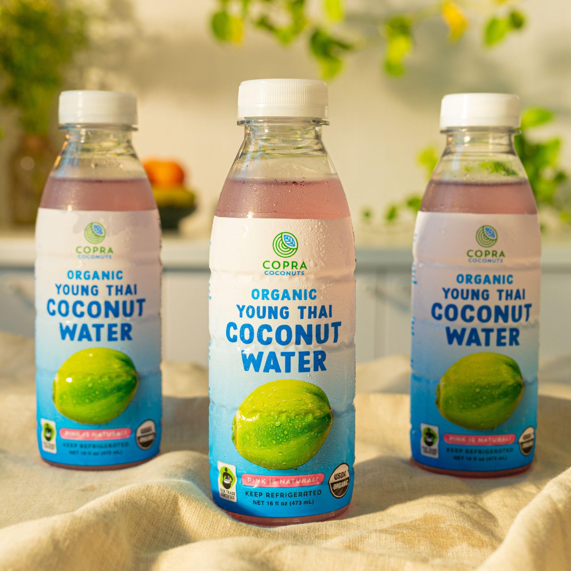 Organic Frozen Young Thai Coconut Water - 100% Pure, Vegan, Non-GMO, Gluten-Free | Case of 6 x 16oz Bottles | Perfect for Hydration, Smoothies & Post-Workout Recovery