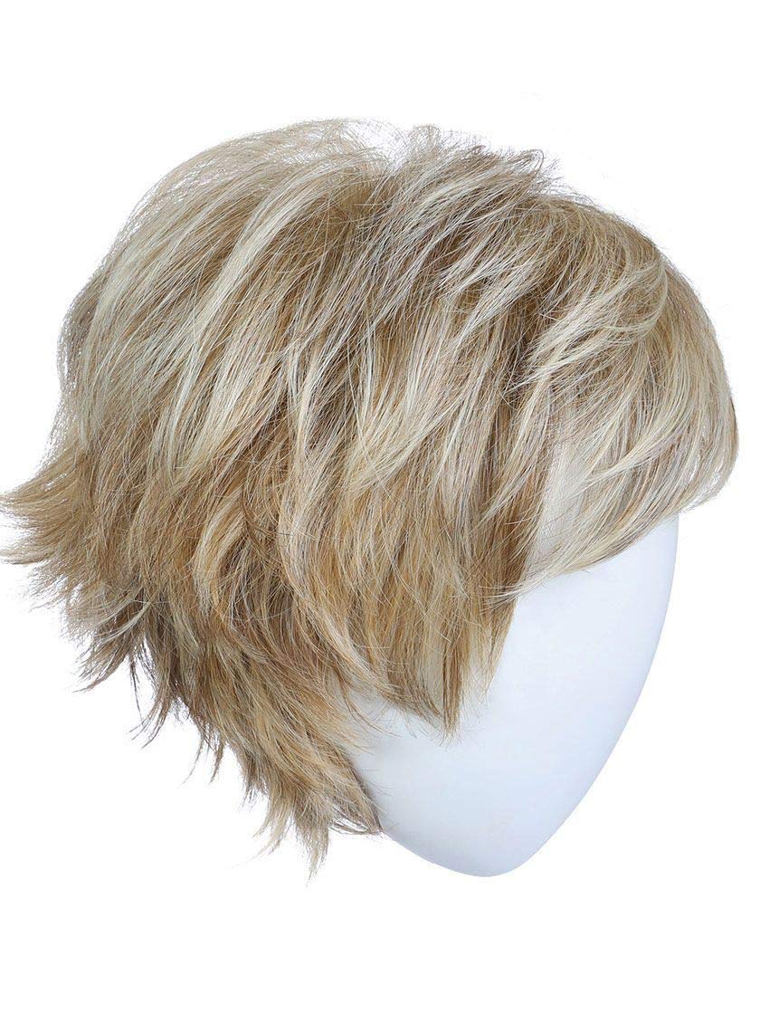 Raquel Welch Heat Friendly Synthetic Wig - Short Flirty Razored Cut in RL12/16 Honey Toast | Memory Cap II Base | Includes MaxWigs Hairloss Booklet | Perfect for Daily Wear, Special Occasions & Hair Loss Solutions