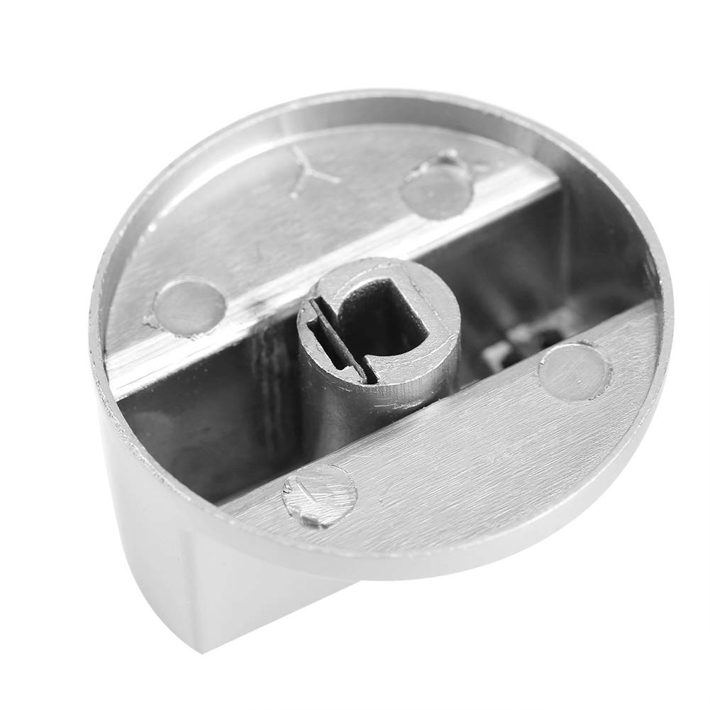 2Pcs 6mm Zinc Alloy Gas Stove Knobs - Silver Minimalist Style Replacement Control Knobs for Kitchen Cooker, Oven & Cooktop - Perfect for Home Kitchen Upgrade & Appliance Repair