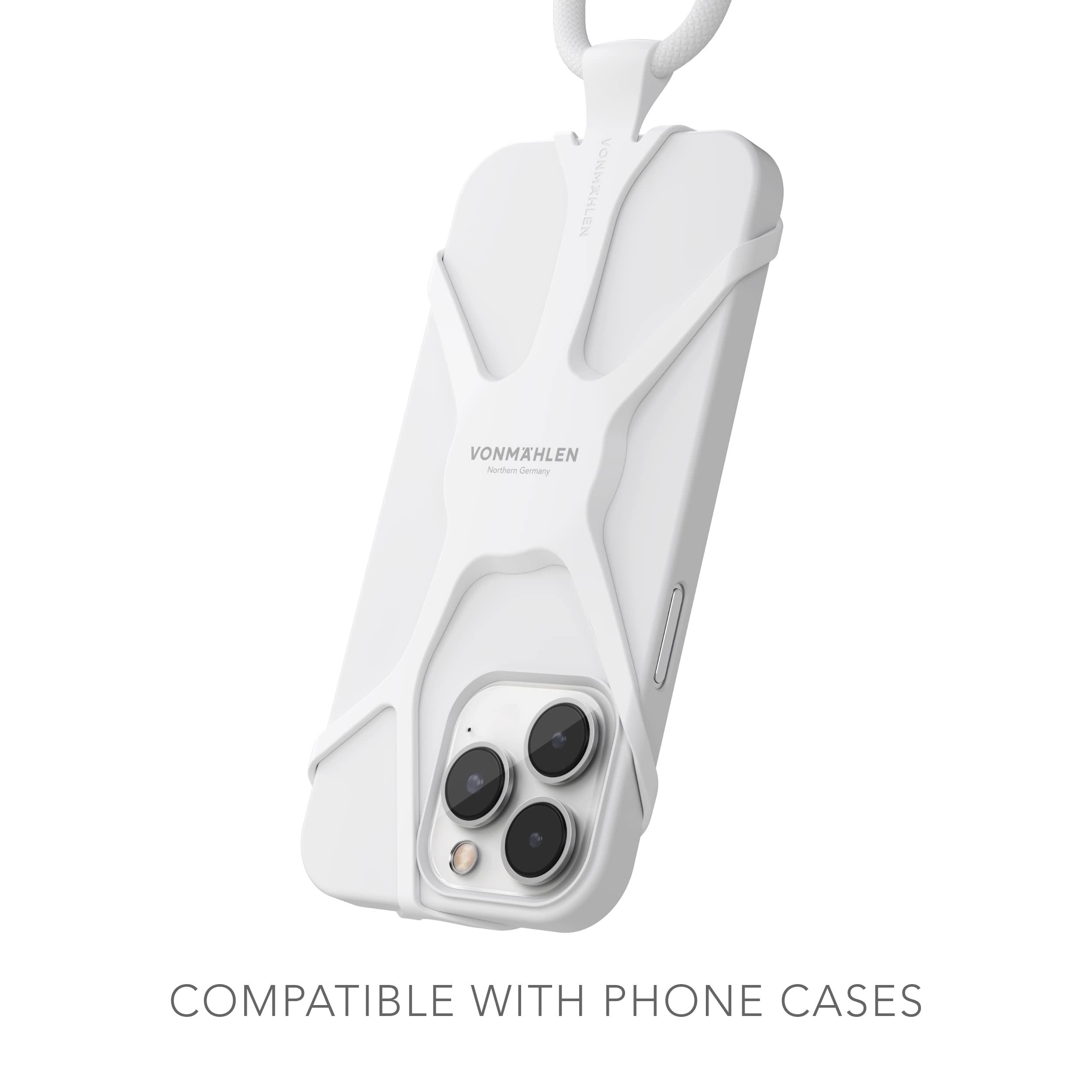 Universal Detachable Phone Lanyard - Infinity Mobile Phone Chain with Neck Strap for All Smartphones - Nylon & Silicone Phone Strap (White) - Perfect for Work, Travel, and Hands-Free Convenience