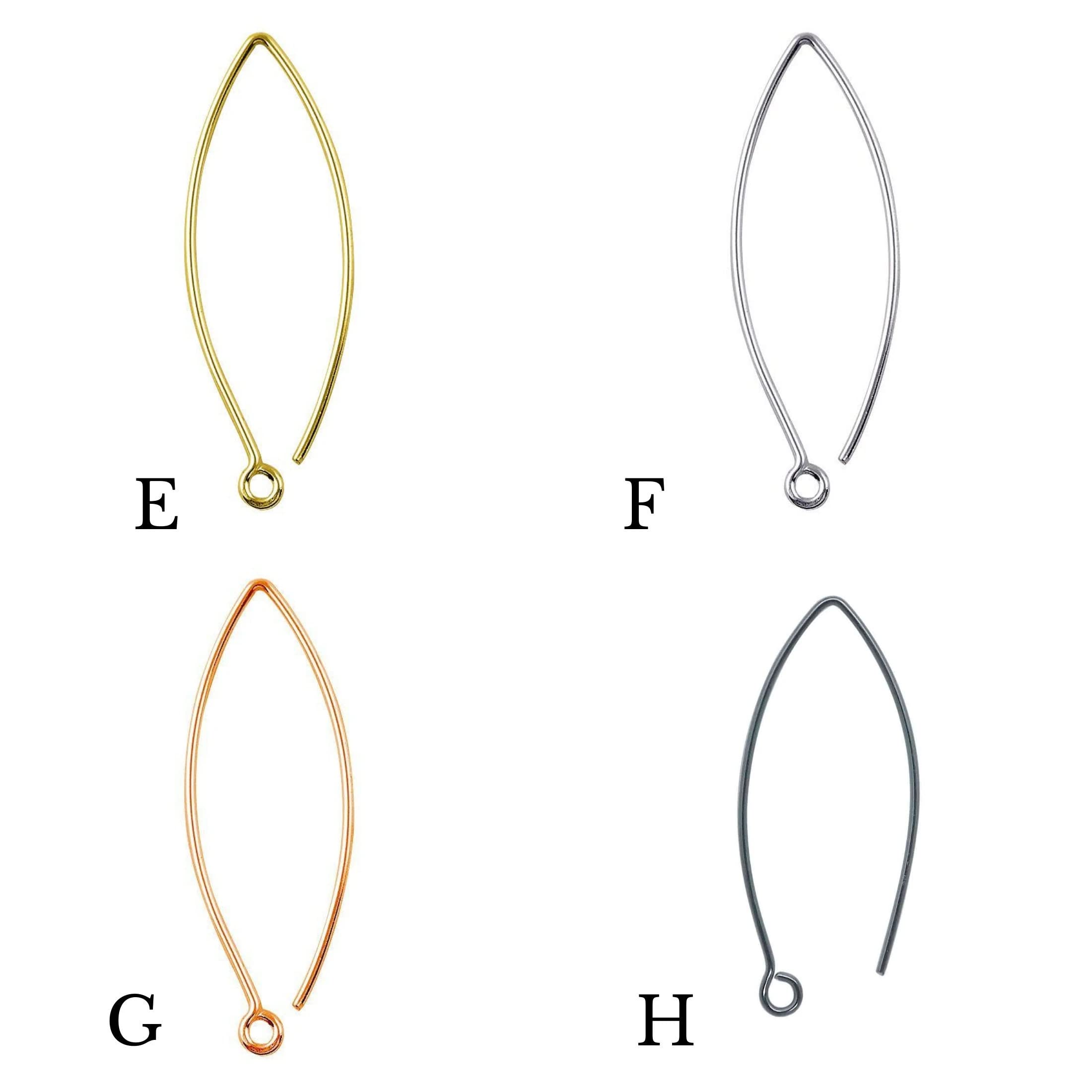 Elegant Marquise Shape Rose Gold Ear Wires - 20 Gauge, 30mm for Handmade Jewelry Making & DIY Earring Design - Perfect for Dangling Earrings, Hook Wires, and Craft Projects