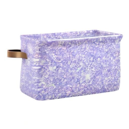 Shiny Glitter Lavender Foldable Storage Bins (2-Pack) - Collapsible Fabric Storage Baskets with Handles for Toys, Nursery, Closet & Office Organization | Space-Saving Home Decor Solution