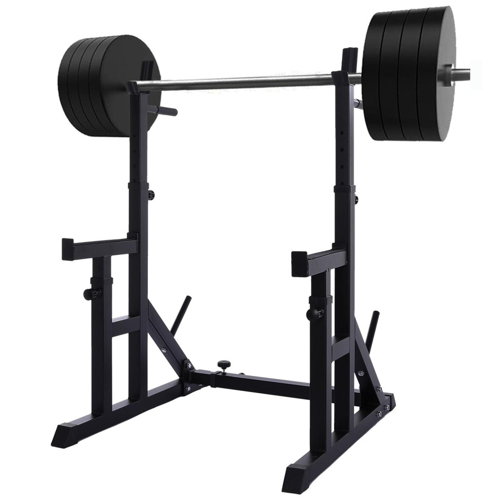 Boddenly Adjustable Squat Rack Stand - Multifunctional Home Gym Equipment for Bench Press, Barbell Squats & Dips | Heavy Duty Power Cage with Adjustable Height | Perfect for Home Workouts & Strength Training (Ships from USA)