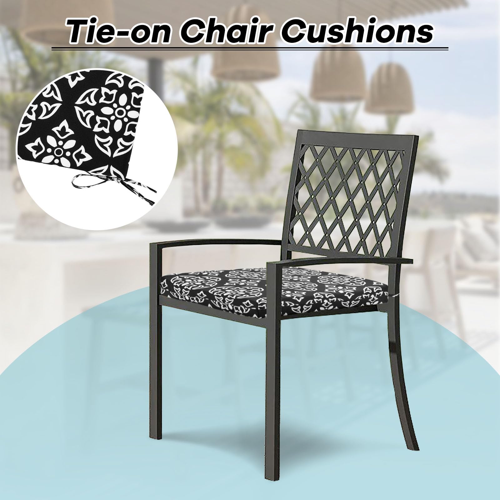 Premium Waterproof Outdoor Chair Cushions Set of 4 - 18.5