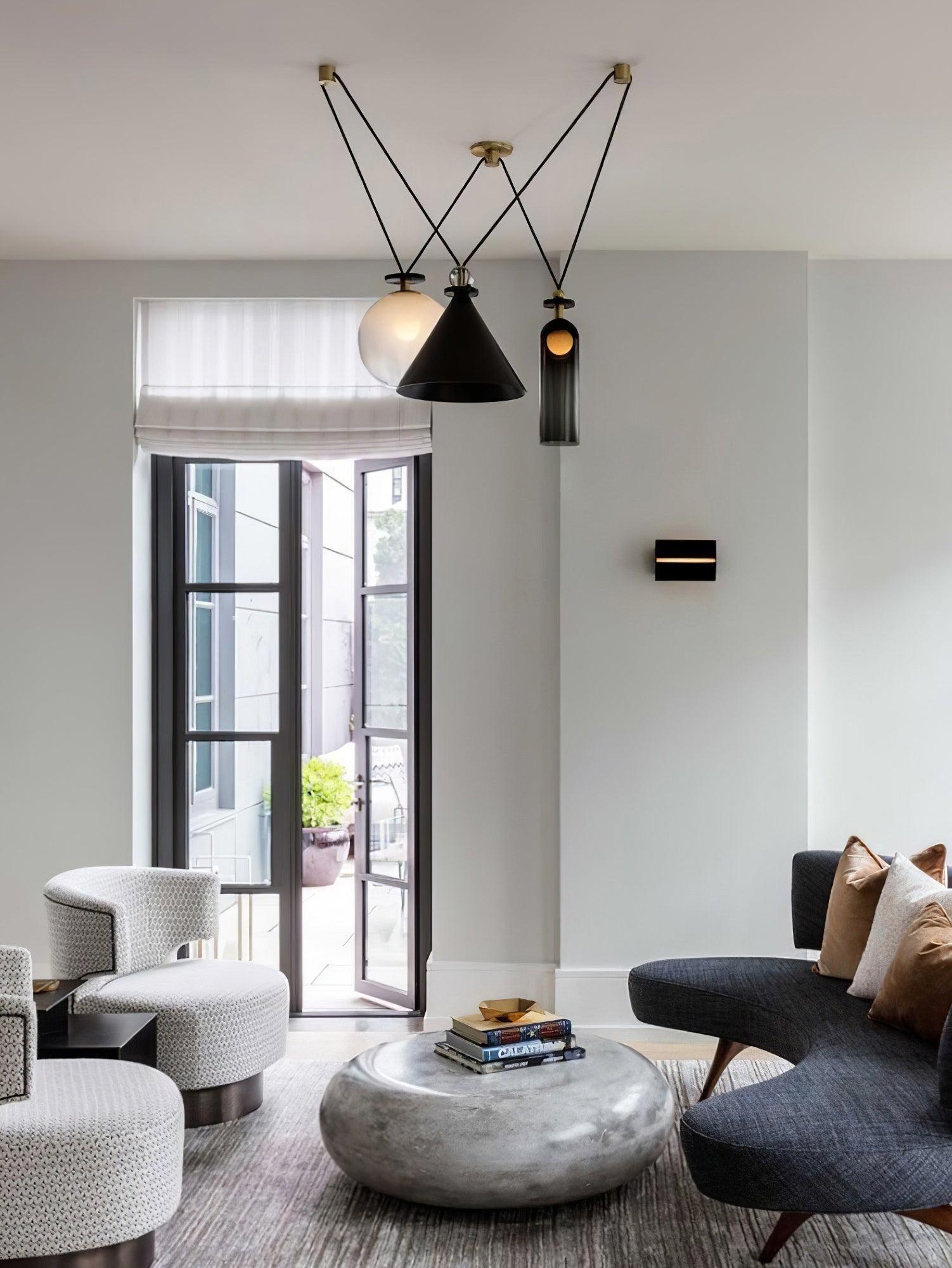 Modern Geometric Shape Art Chandelier - Elegant Lighting Fixture for Living Room, Dining Room, and Bedroom Decor