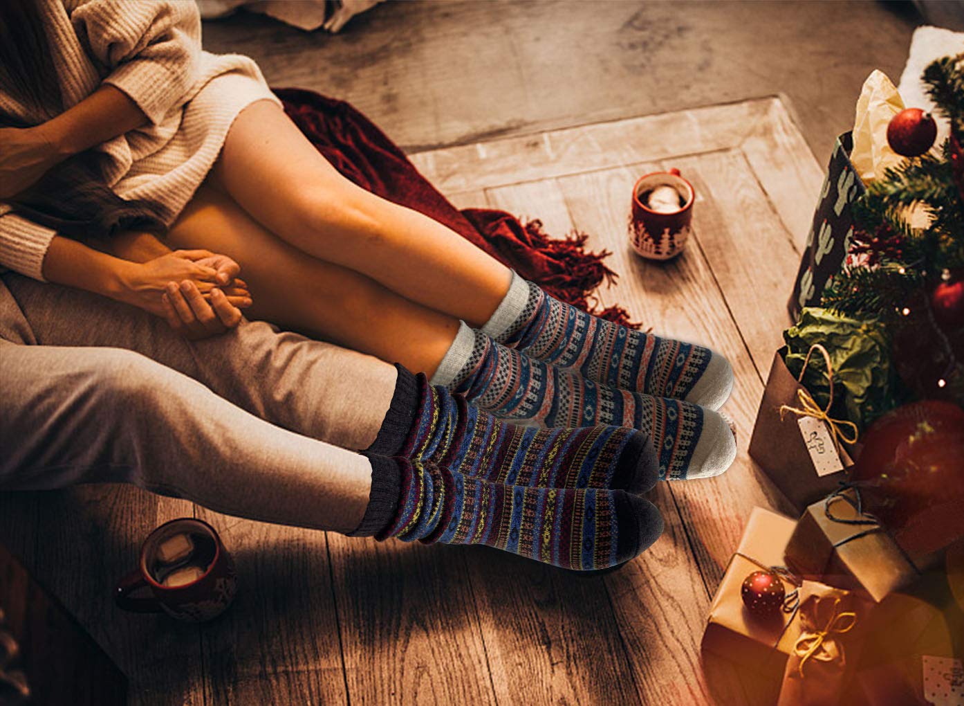 MORECOO Women's Winter Socks - Thick Wool Soft Warm Cozy Crew Socks for Women | Christmas Gifts & Stocking Stuffers | Perfect for Cold Weather, Home Comfort & Holiday Presents