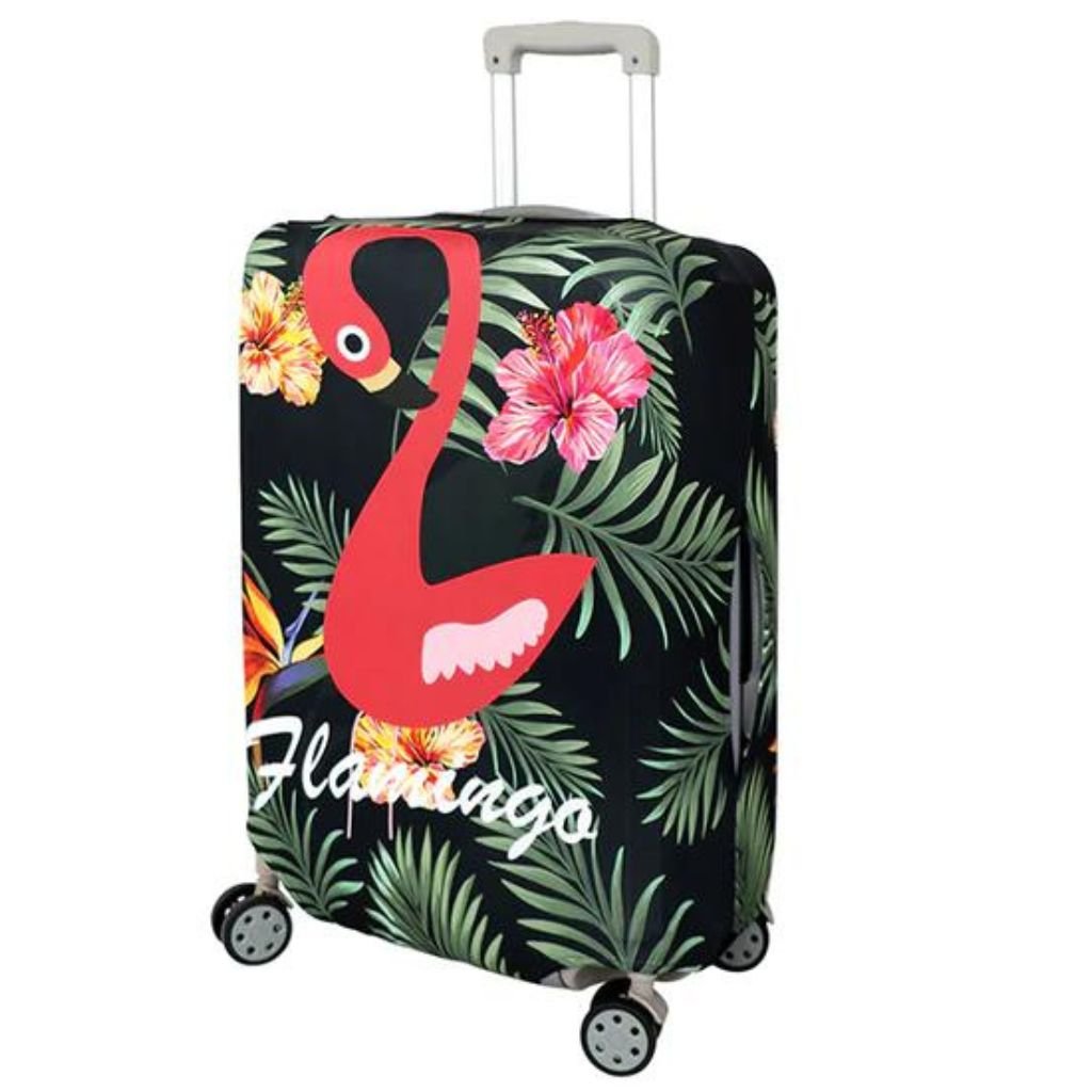 Waterproof Luggage Cover for Large Spinners 70cm-80cm - Flamingo Print Travel Suitcase Protector | Perfect for Air Travel, Vacation & Business Trips