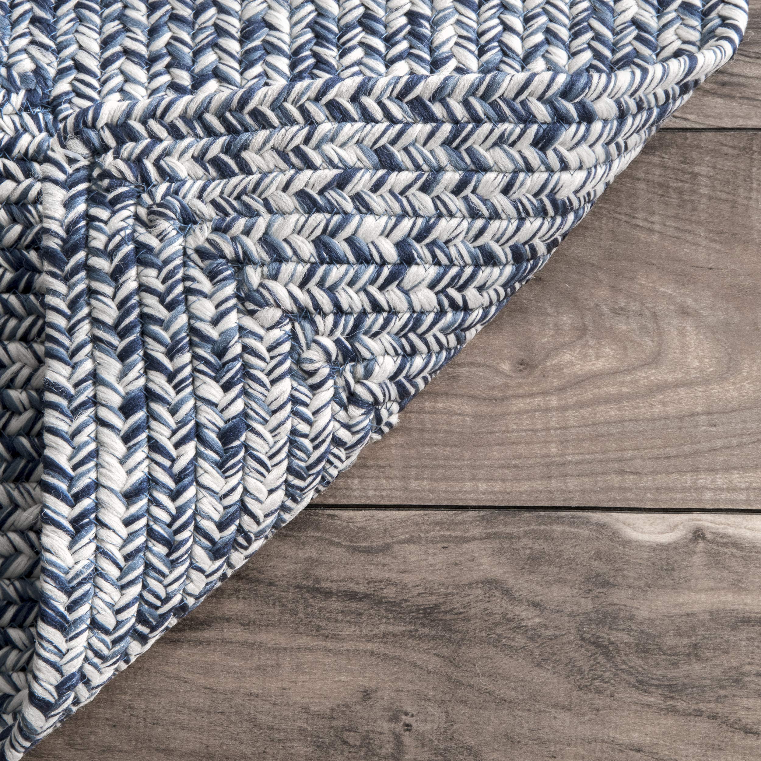 nuLOOM Oval 5' x 8' Hand Braided Indoor/Outdoor Area Rug - Pet Friendly, Durable for High Traffic, Weather Resistant - Perfect for Patio, Balcony, Bedroom, Living & Dining Room in Wynn Navy | Cozy Home Decor & Outdoor Entertaining