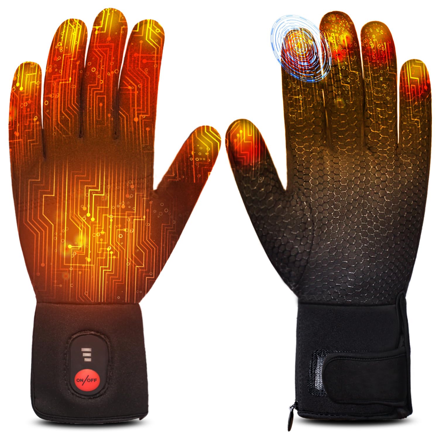 Rechargeable Heated Glove Liners for Men & Women - Electric Battery Heating Gloves for Skiing, Snowboarding, Hiking, Cycling & Hunting - Thin Hand Warmers for Cold Weather Outdoor Activities