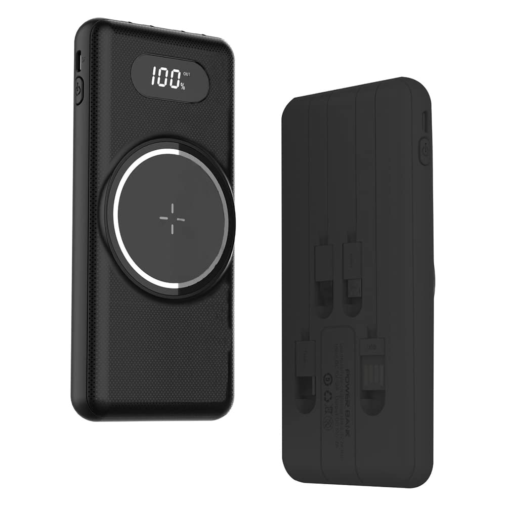 Cellet Slim Power Bank for Google Pixel XL - Digital Display, 3 Cables (Black) | Portable Charging On-the-Go