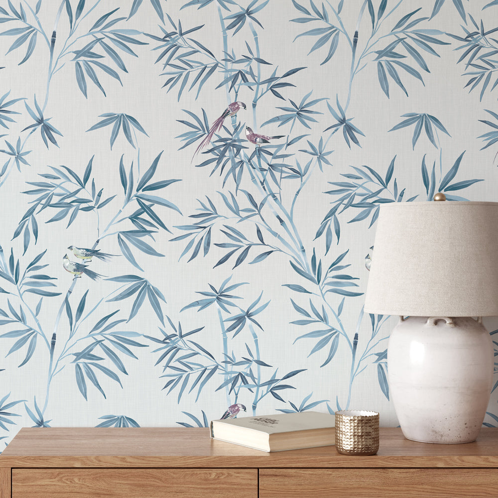 Self-Adhesive Bamboo Chinoiserie Wallpaper - Asian Inspired Peel & Stick Wall Mural for Bedroom, Living Room & Home Decor