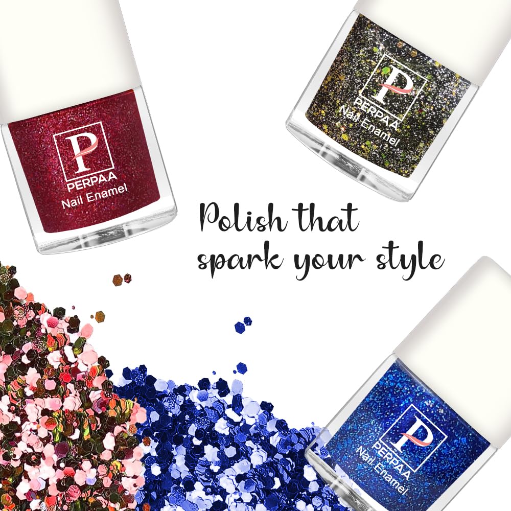 PERPAA Glitter Light Reflective Gel Nail Polish - Broken Diamond Sparkly Gel Enamel for Nails (5ml, Lavender) | Long-Lasting Shine for Manicures, Pedicures & Nail Art Designs